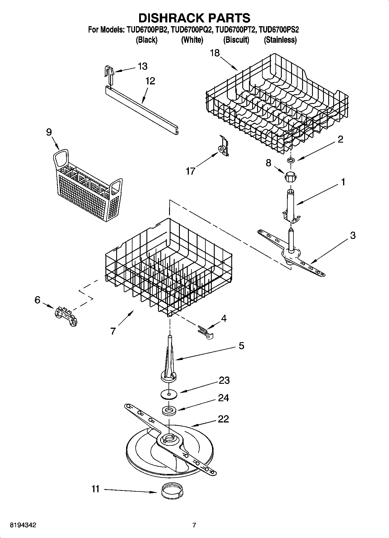 05 - DISHRACK PARTS, OPTIONAL PARTS (NOT INCLUDED)