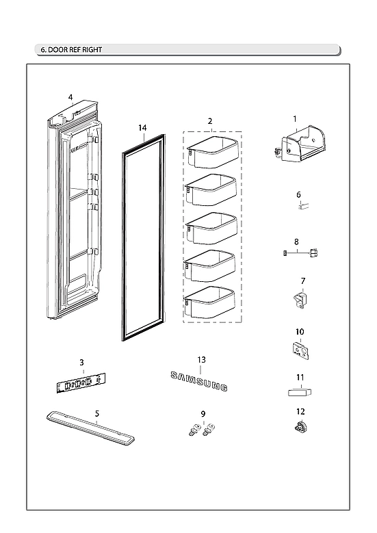 Right Refrigerator Door Parts