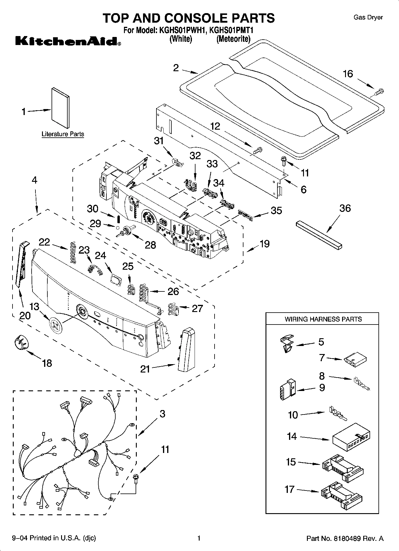 01 - TOP AND CONSOLE PARTS