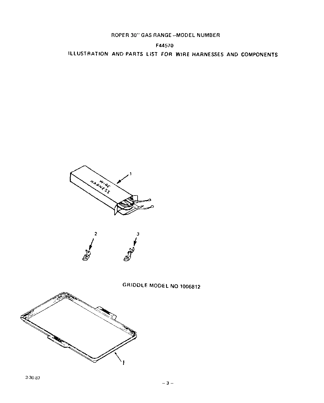 04 - WIRE HARNESS , GRIDDLE