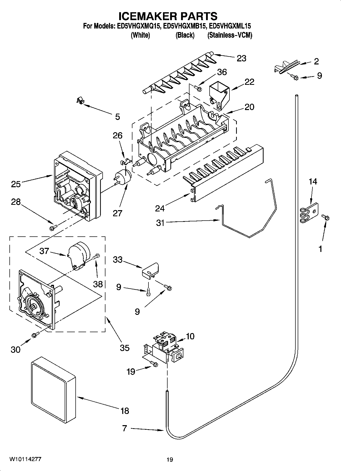 12 - ICEMAKER PARTS, OPTIONAL PARTS (NOT INCLUDED)