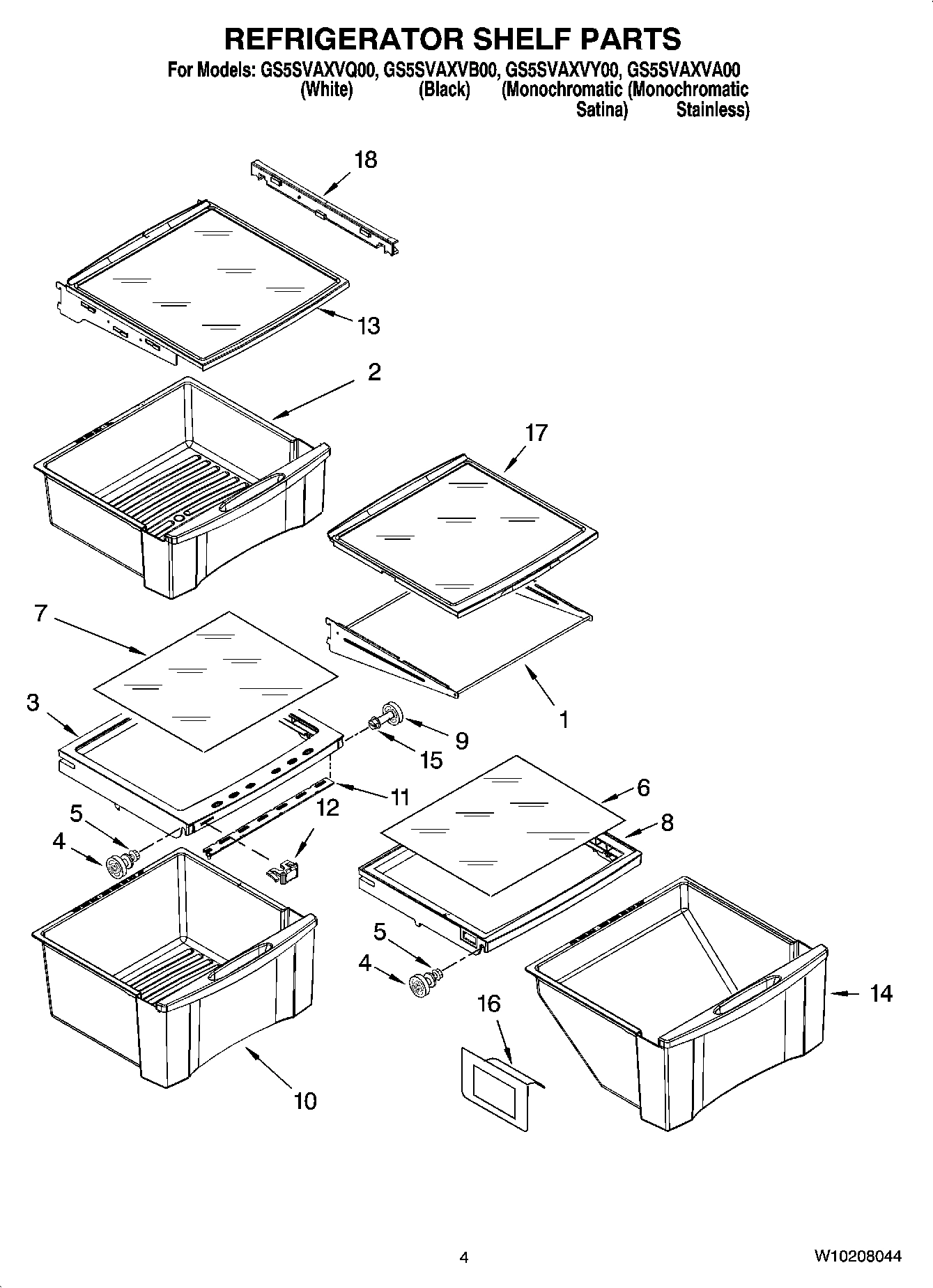 03 - REFRIGERATOR SHELF PARTS