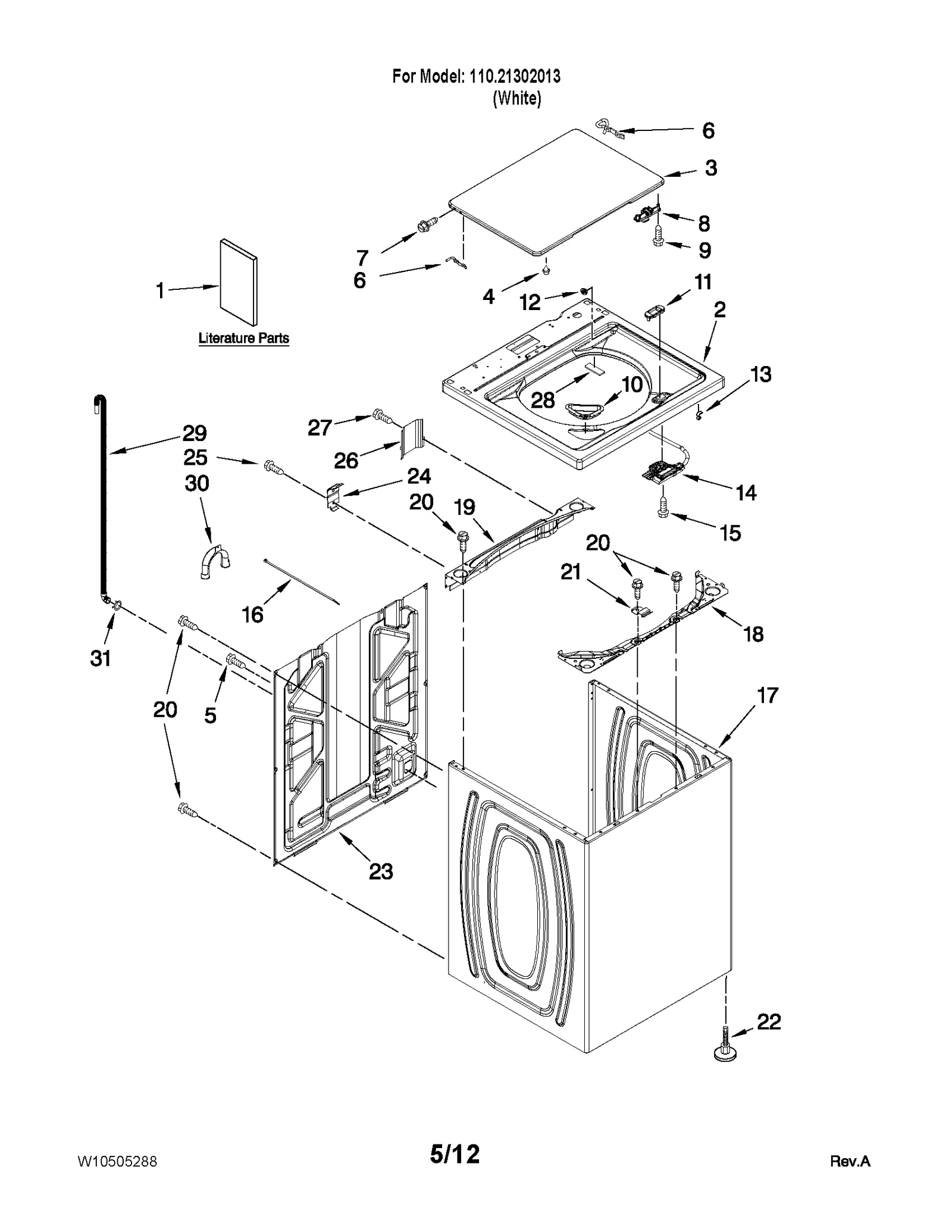 TOP AND CABINET PARTS