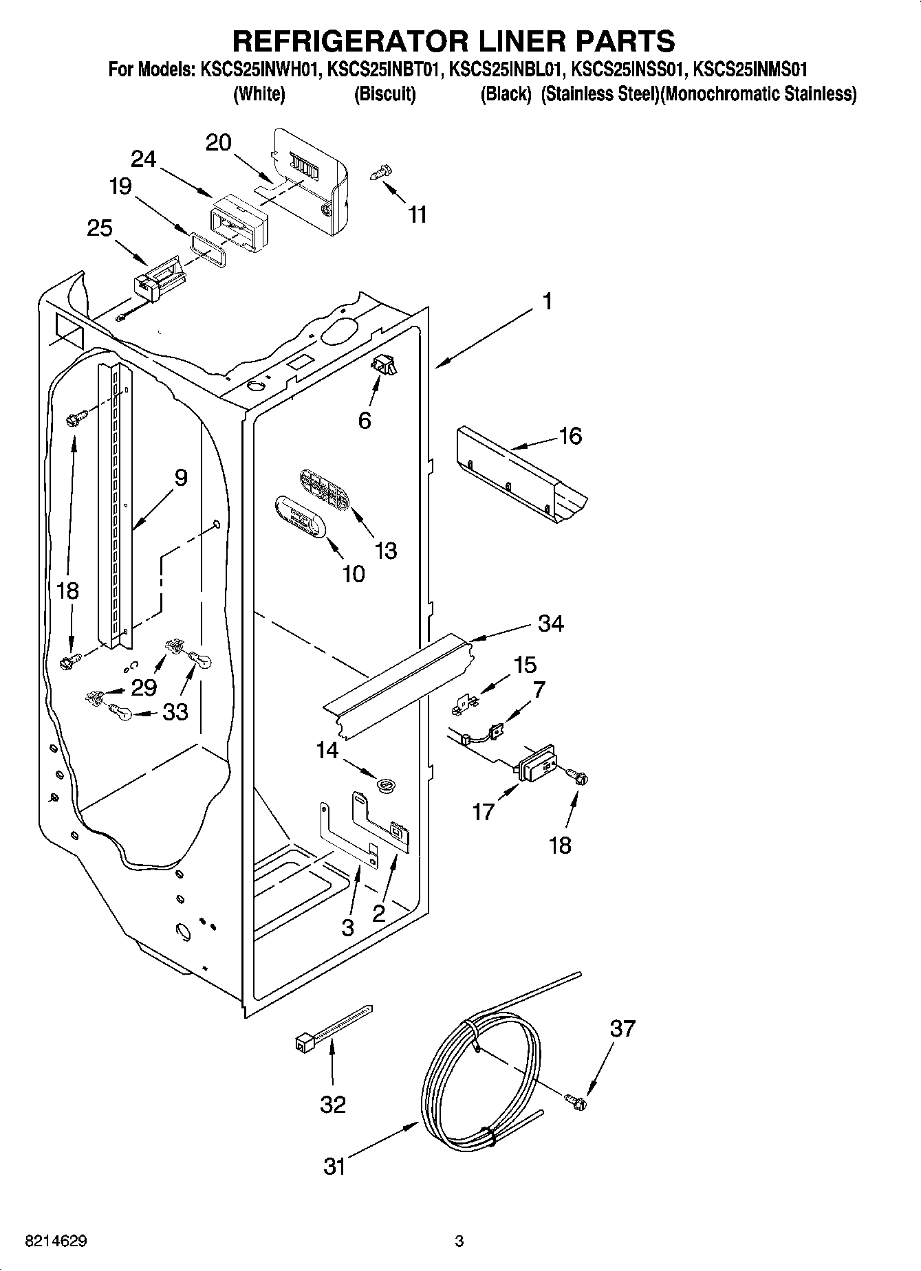 02 - REFRIGERATOR LINER PARTS