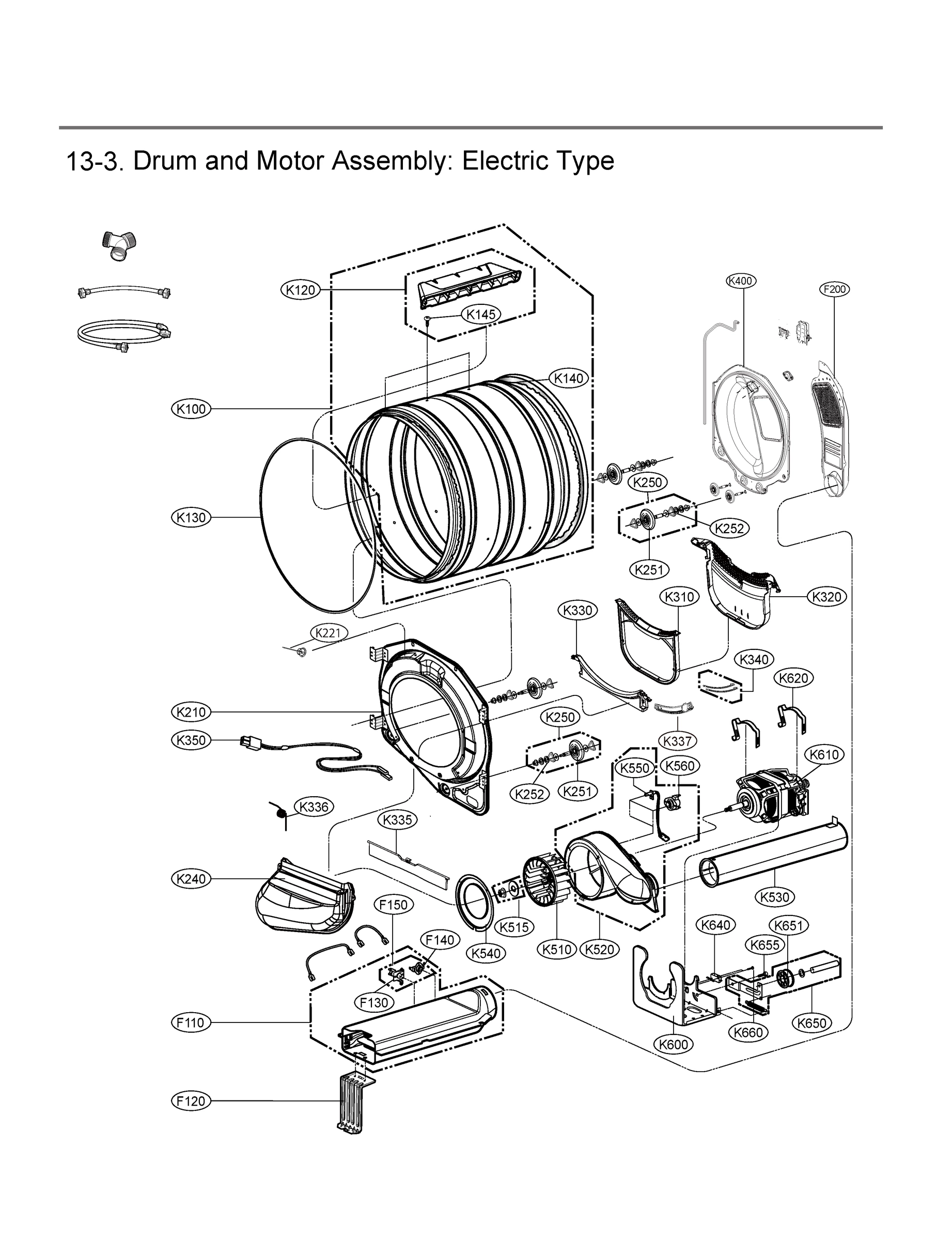 DRUM AND MOTOR ASSEMBLY