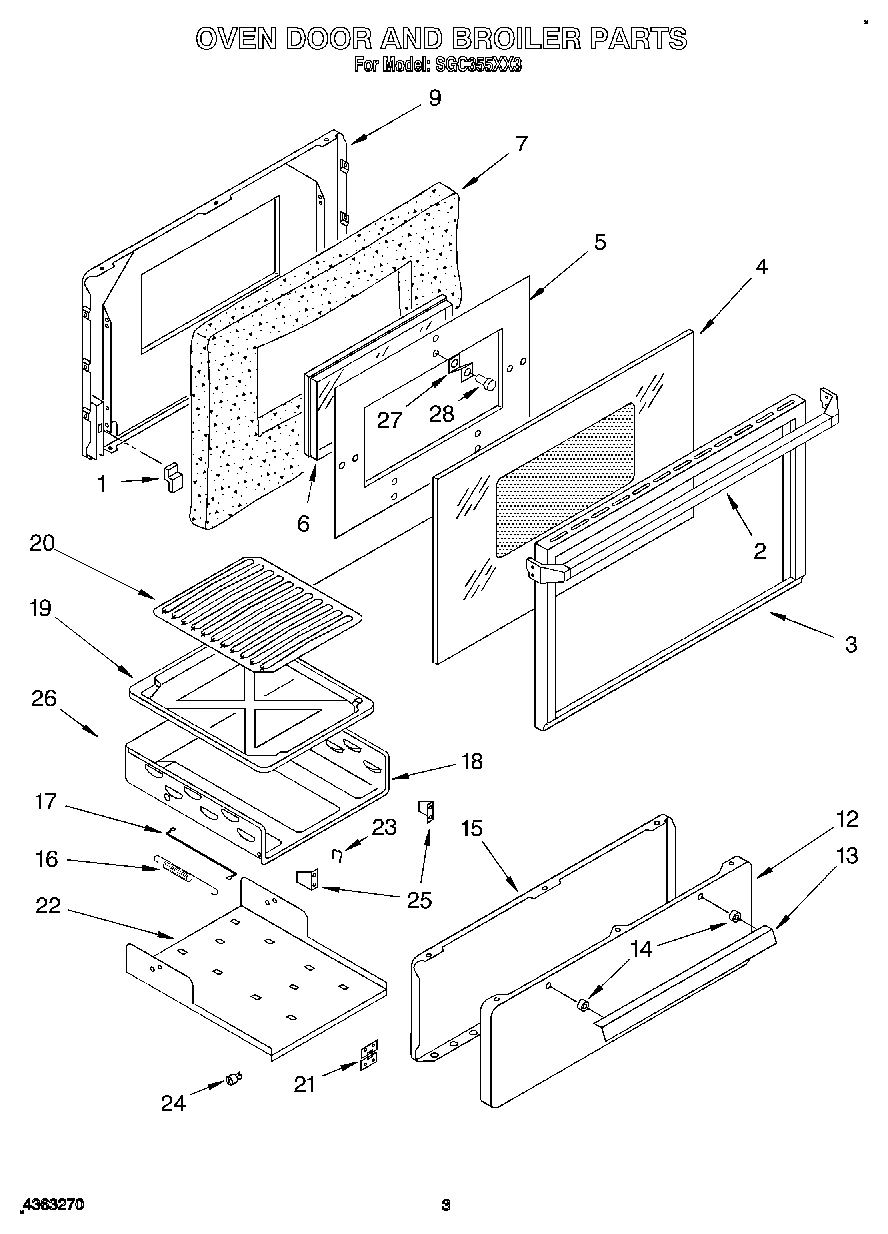 03 - OVEN DOOR AND BROILER