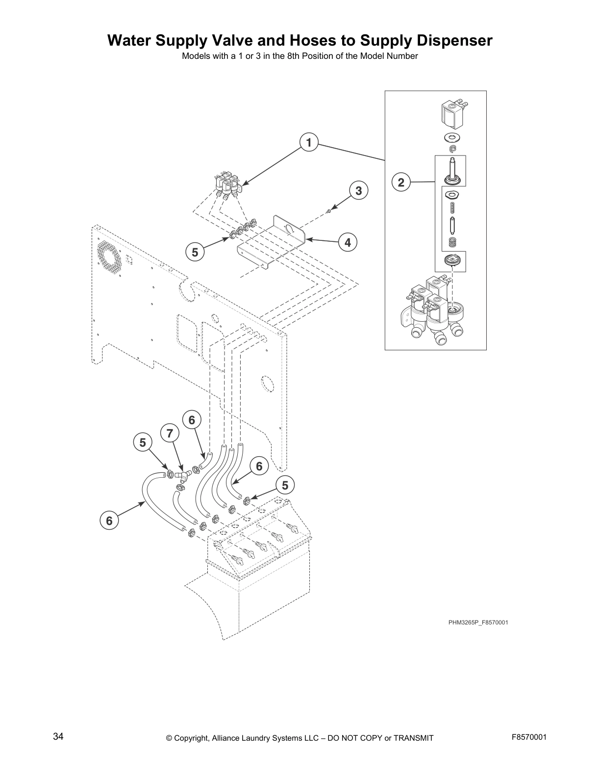 Water Supply Valve and Hoses to Supply Dispenser