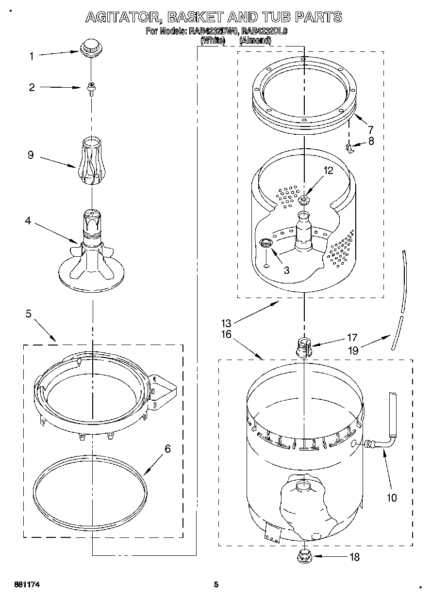 03 - AGITATOR, BASKET AND TUB