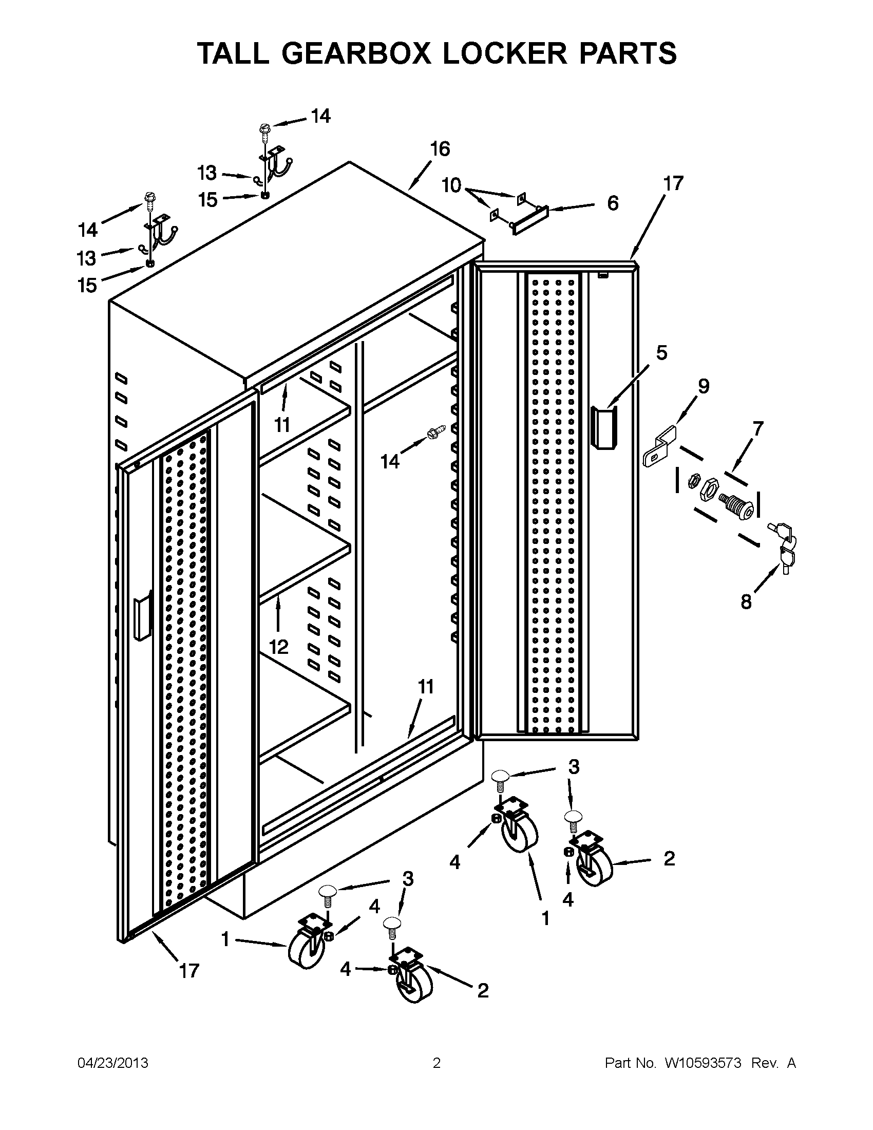 01 - TALL GEARBOX LOCKER PARTS