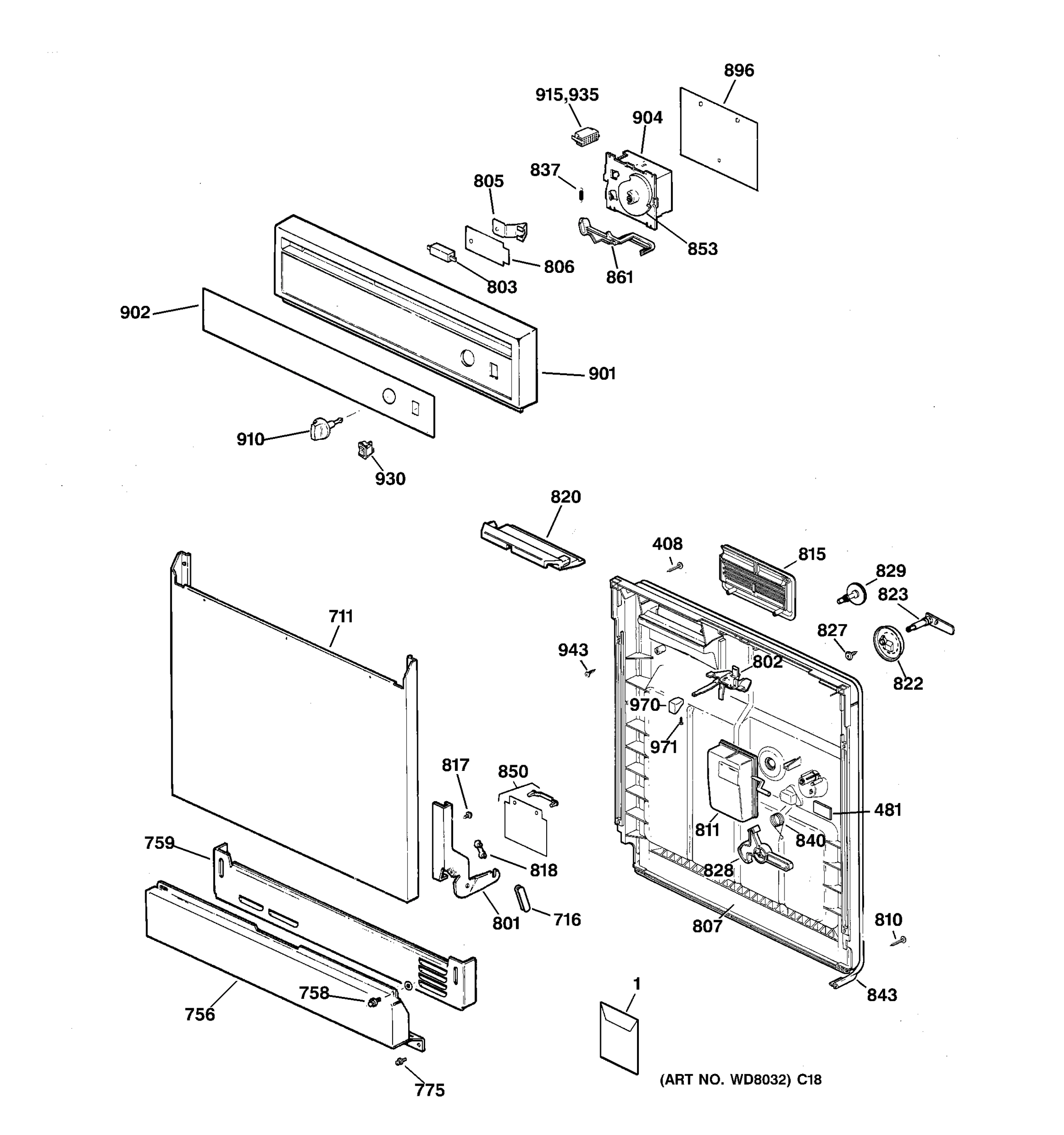 ESCUTCHEON & DOOR ASSEMBLY