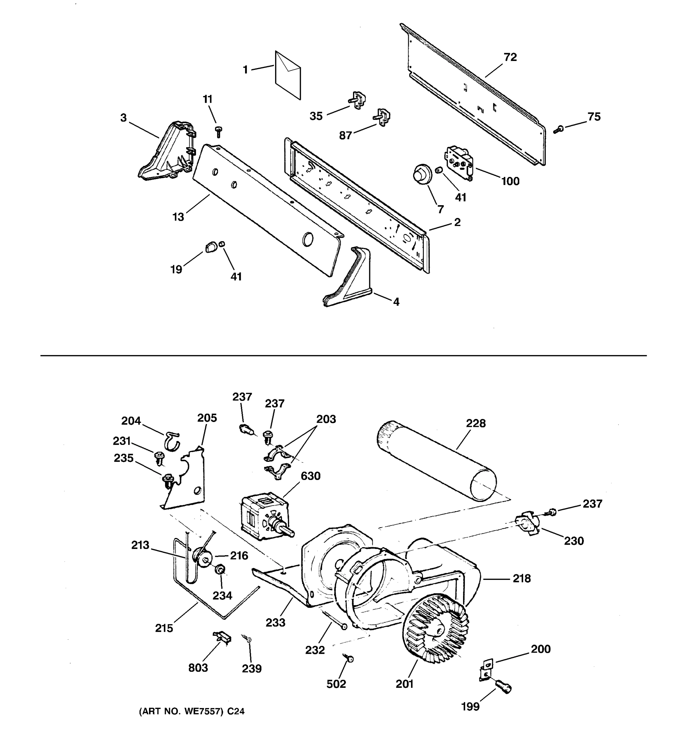 BACKSPLASH, BLOWER & MOTOR ASSEMBLY