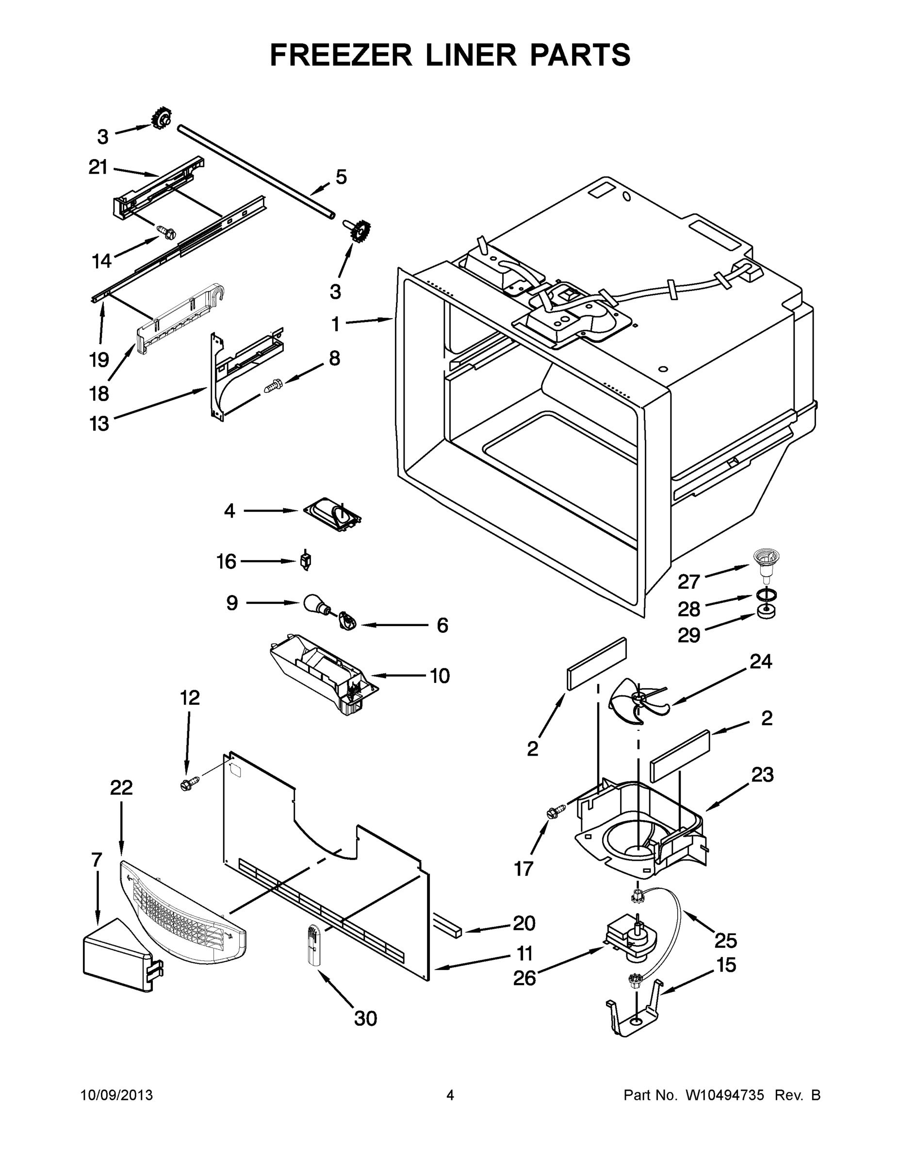 03 - FREEZER LINER PARTS