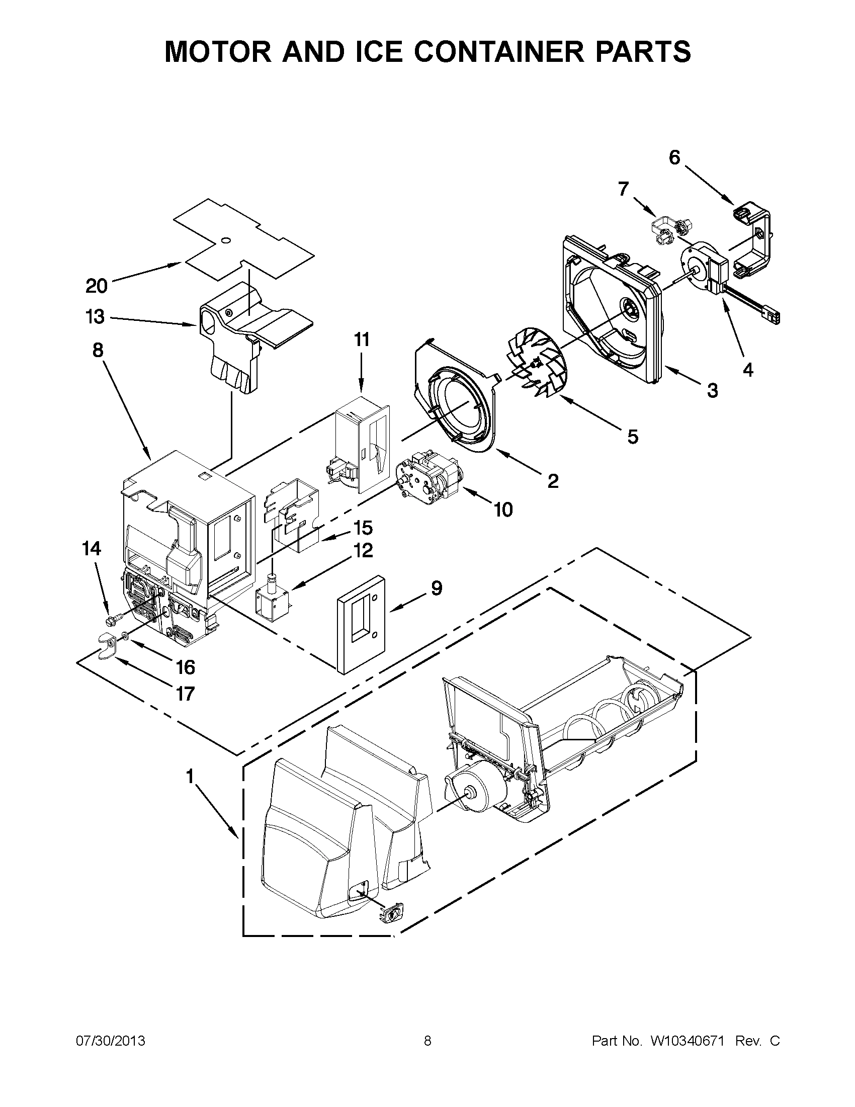 04 - MOTOR AND ICE CONTAINER PARTS