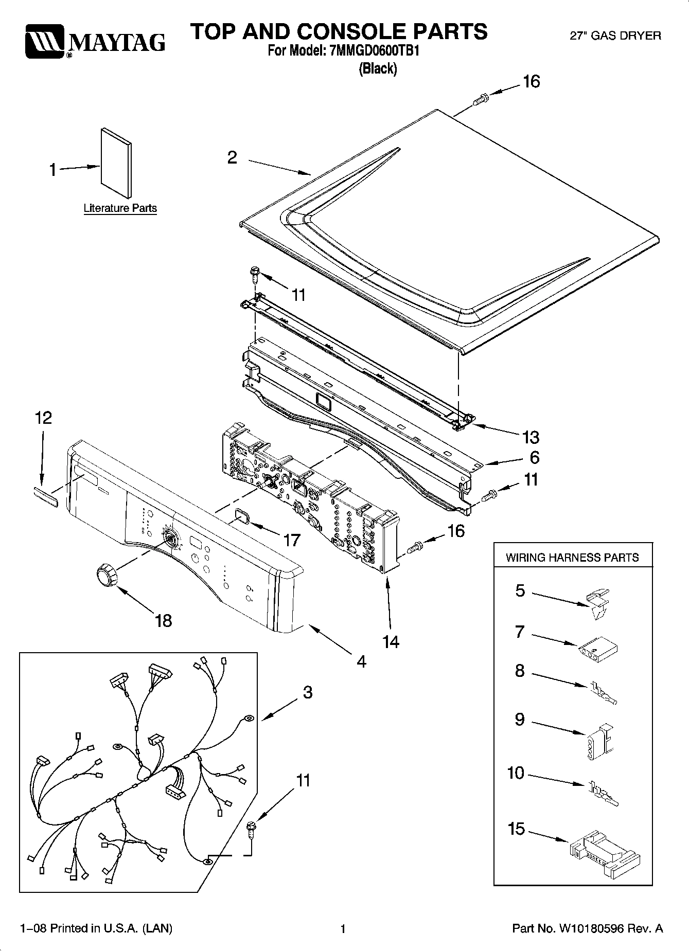 01 - TOP AND CONSOLE PARTS