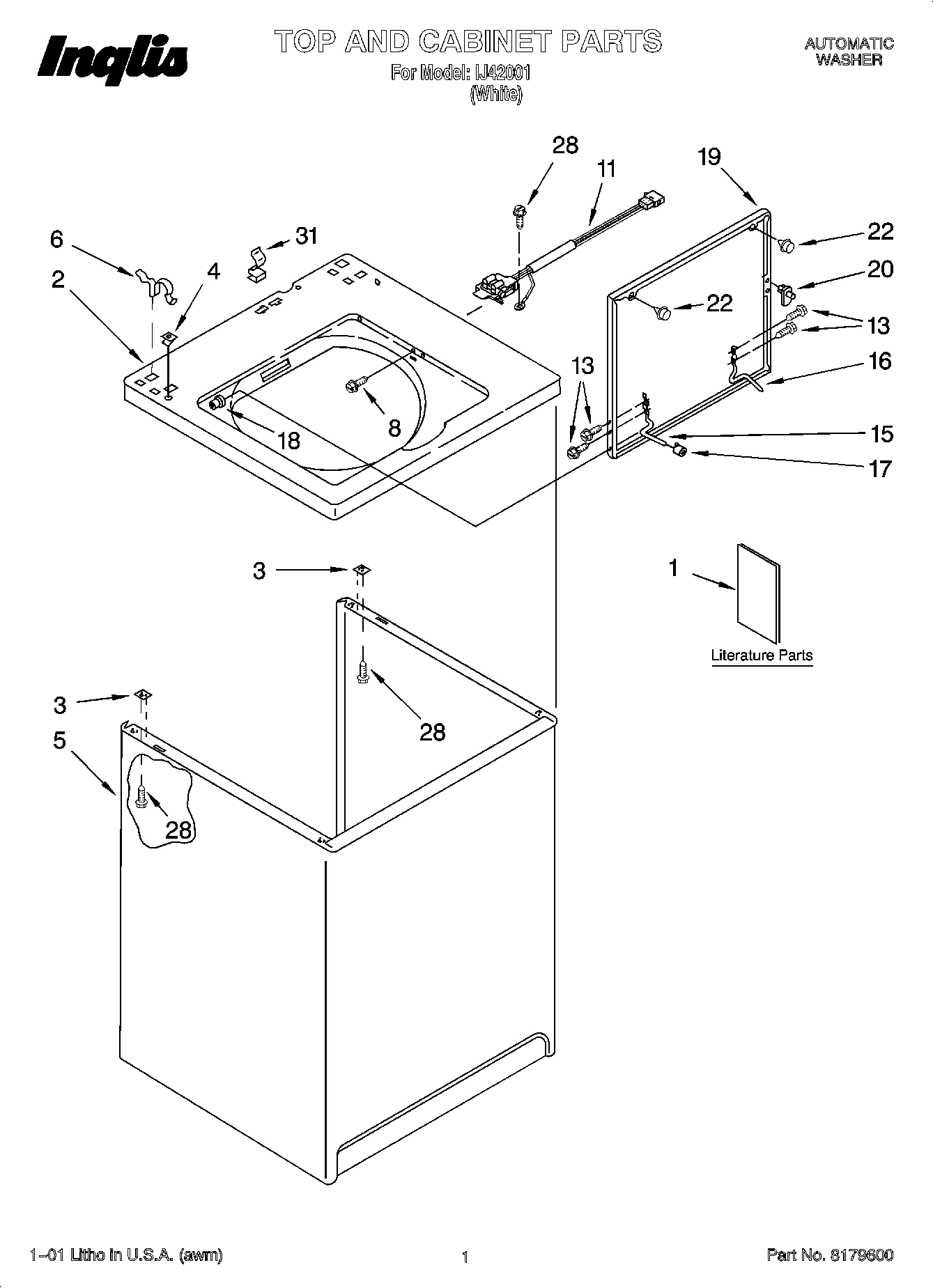 01 - TOP AND CABINET PARTS