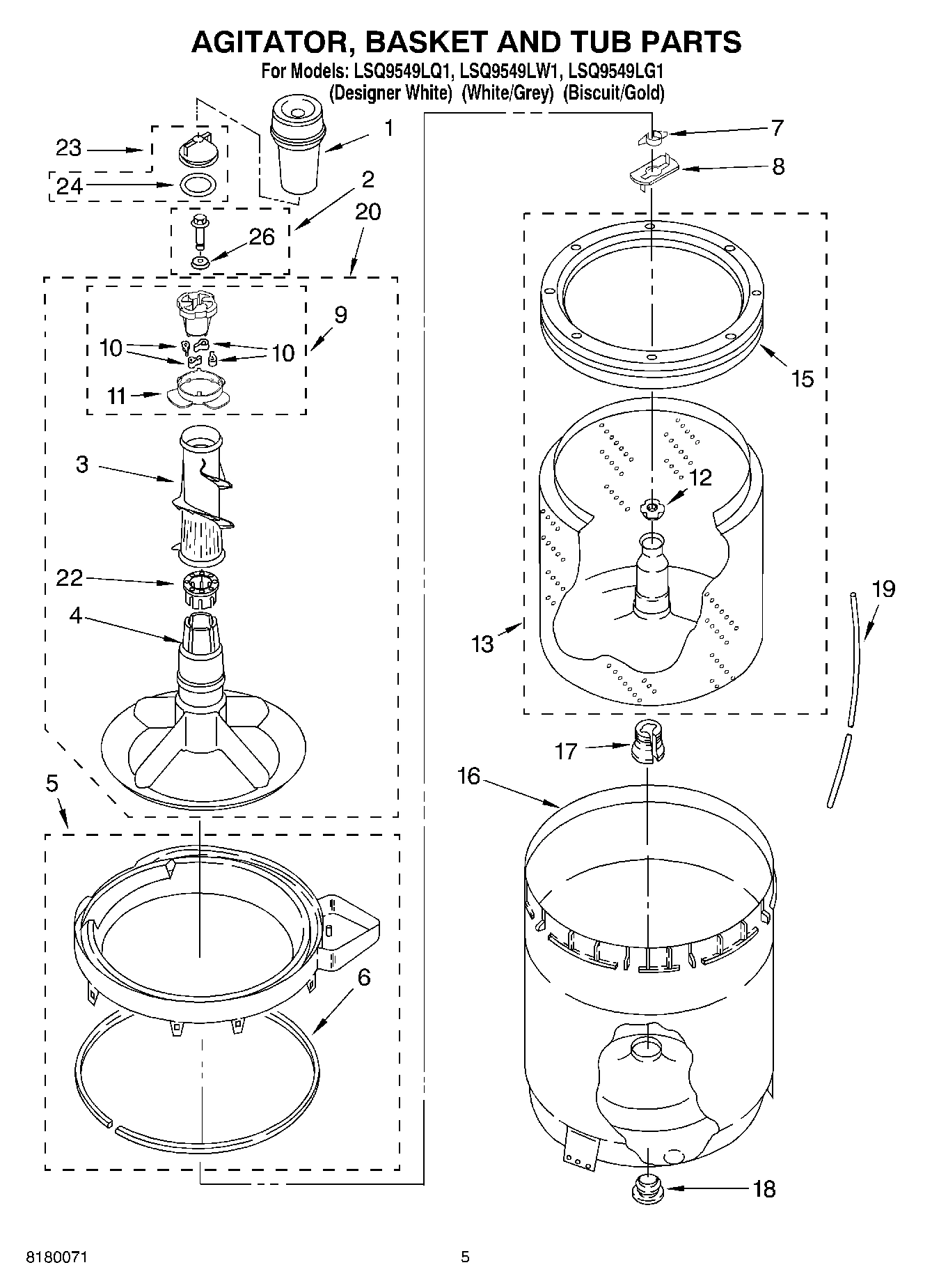 03 - AGITATOR, BASKET AND TUB PARTS