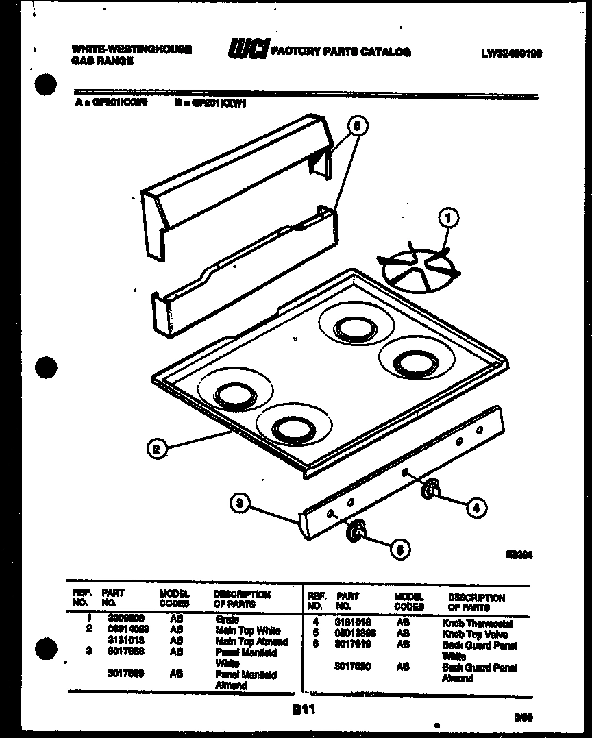 02 - BACKGUARD AND COOKTOP PARTS