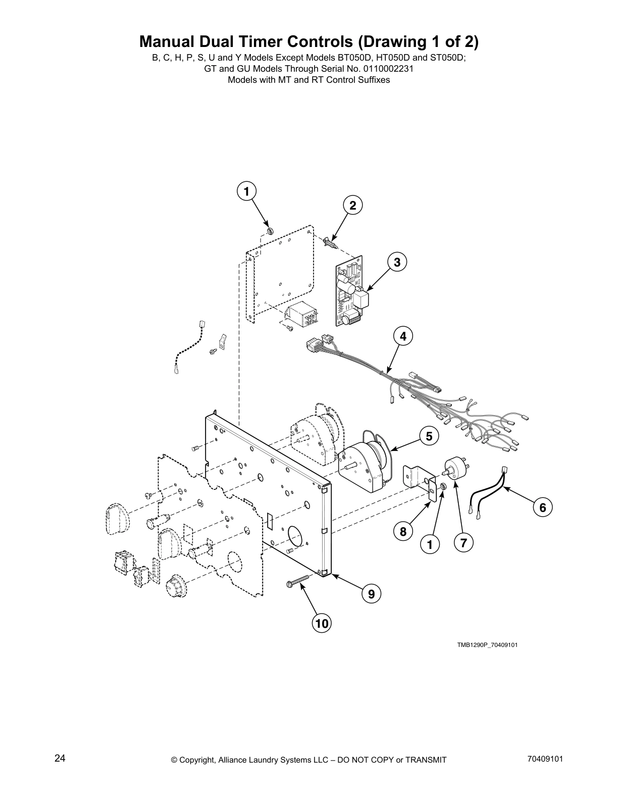 Manual Dual Timer Controls (Drawing 1 of 2)
