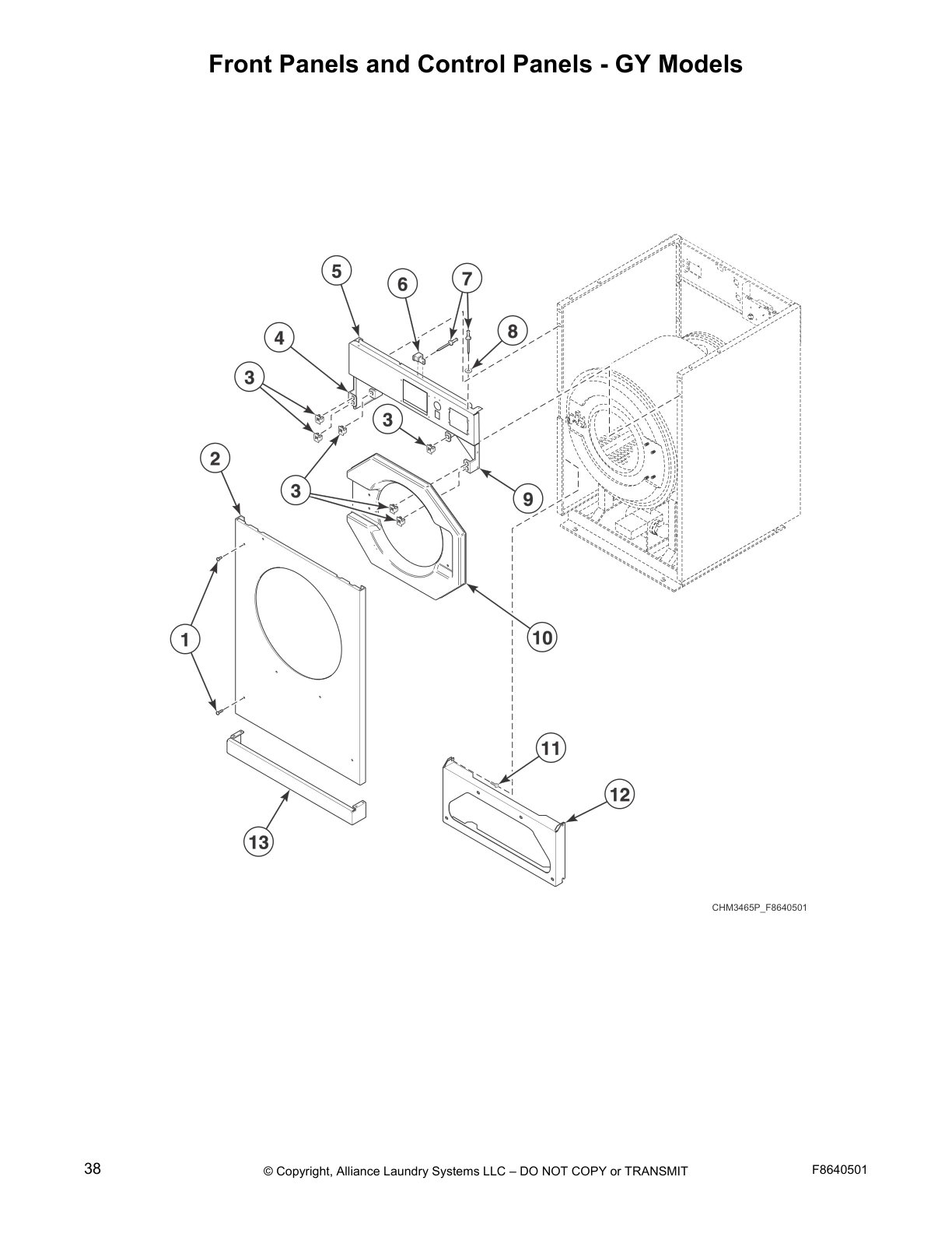 Front Panels and Control Panels - GY Models