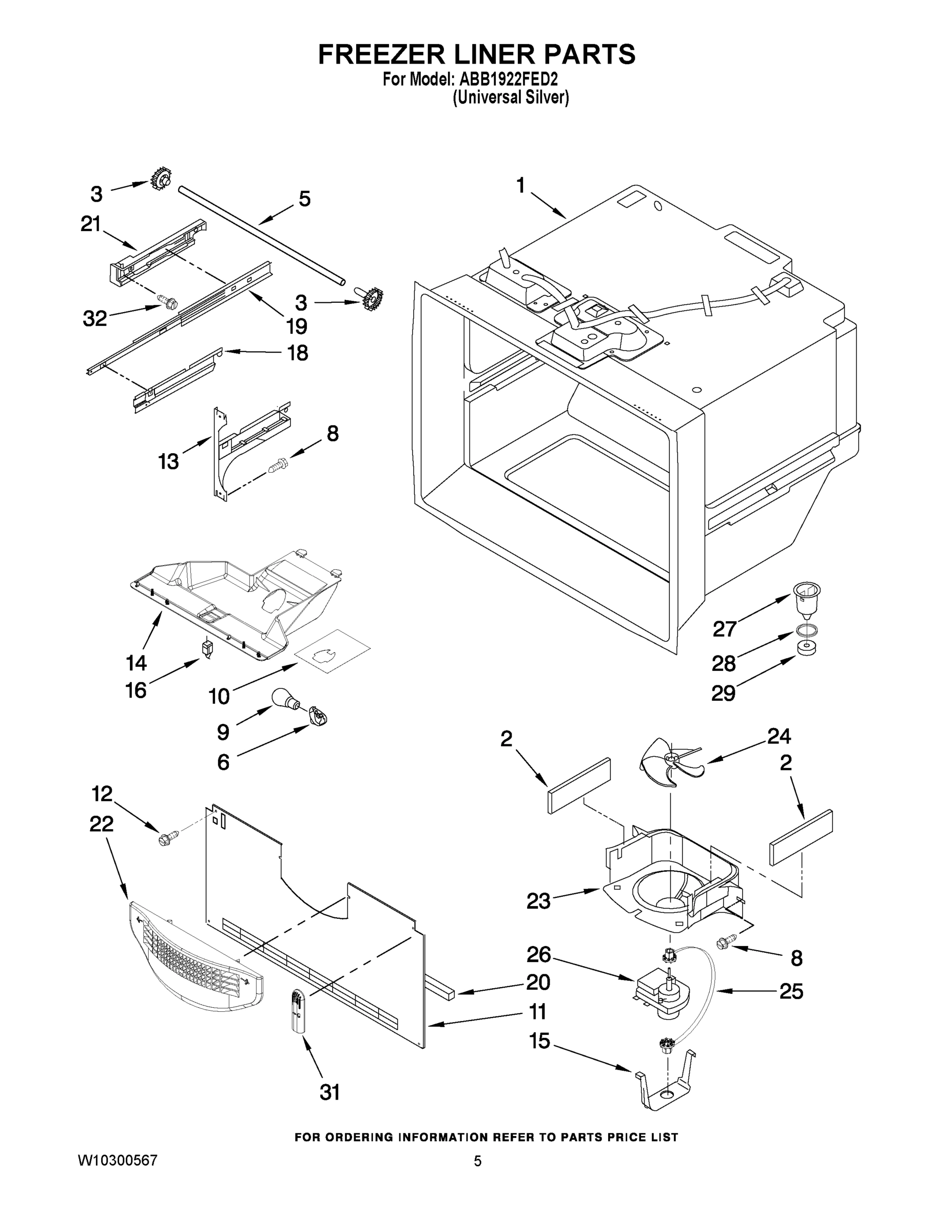 03 - FREEZER LINER PARTS