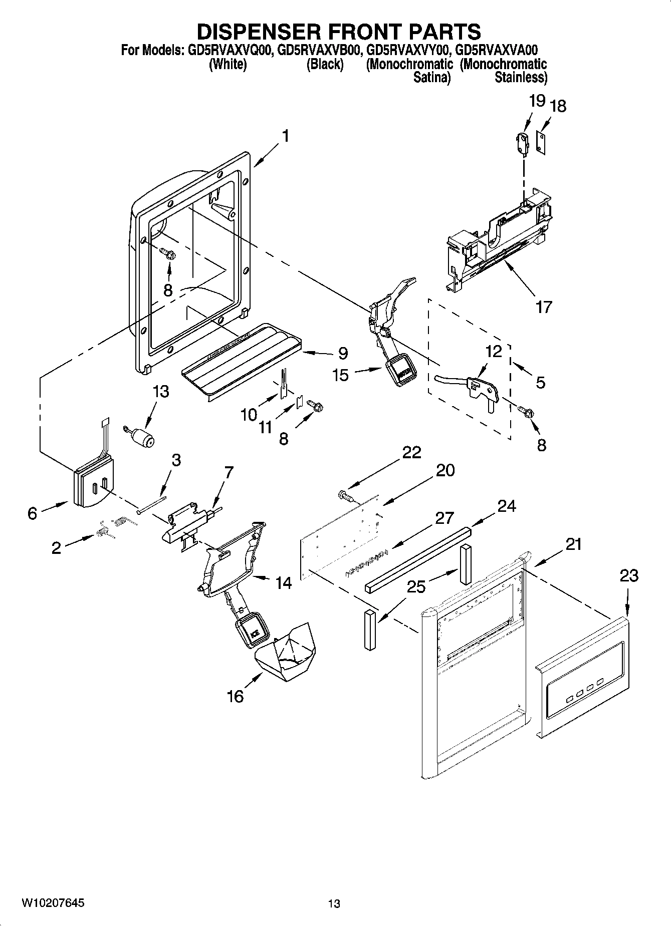08 - DISPENSER FRONT PARTS