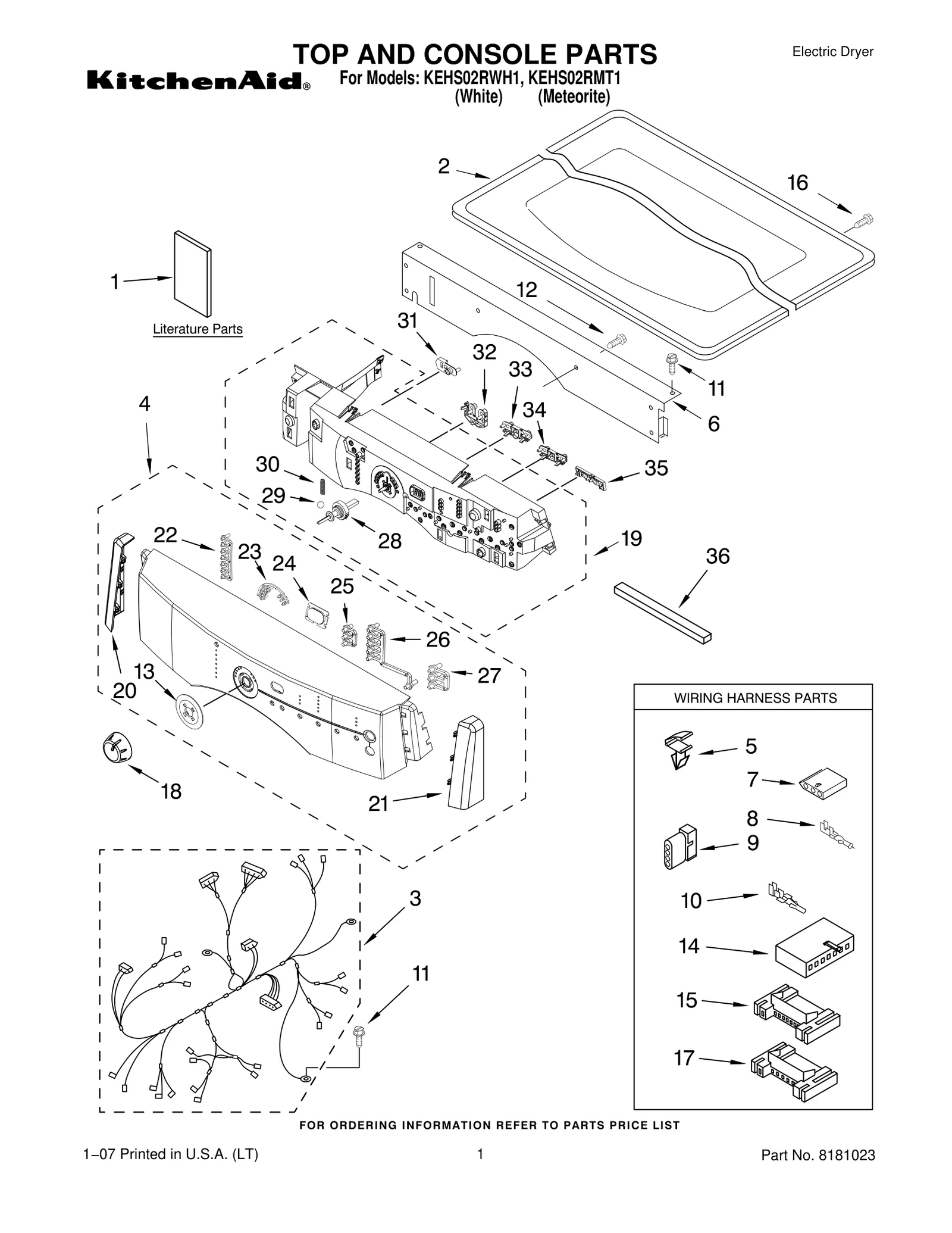 TOP AND CONSOLE PARTS
