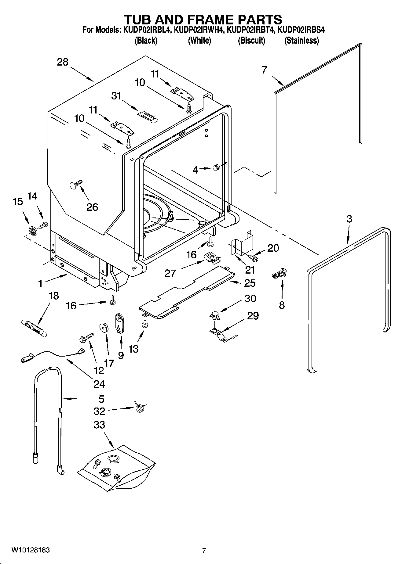 07 - TUB AND FRAME PARTS