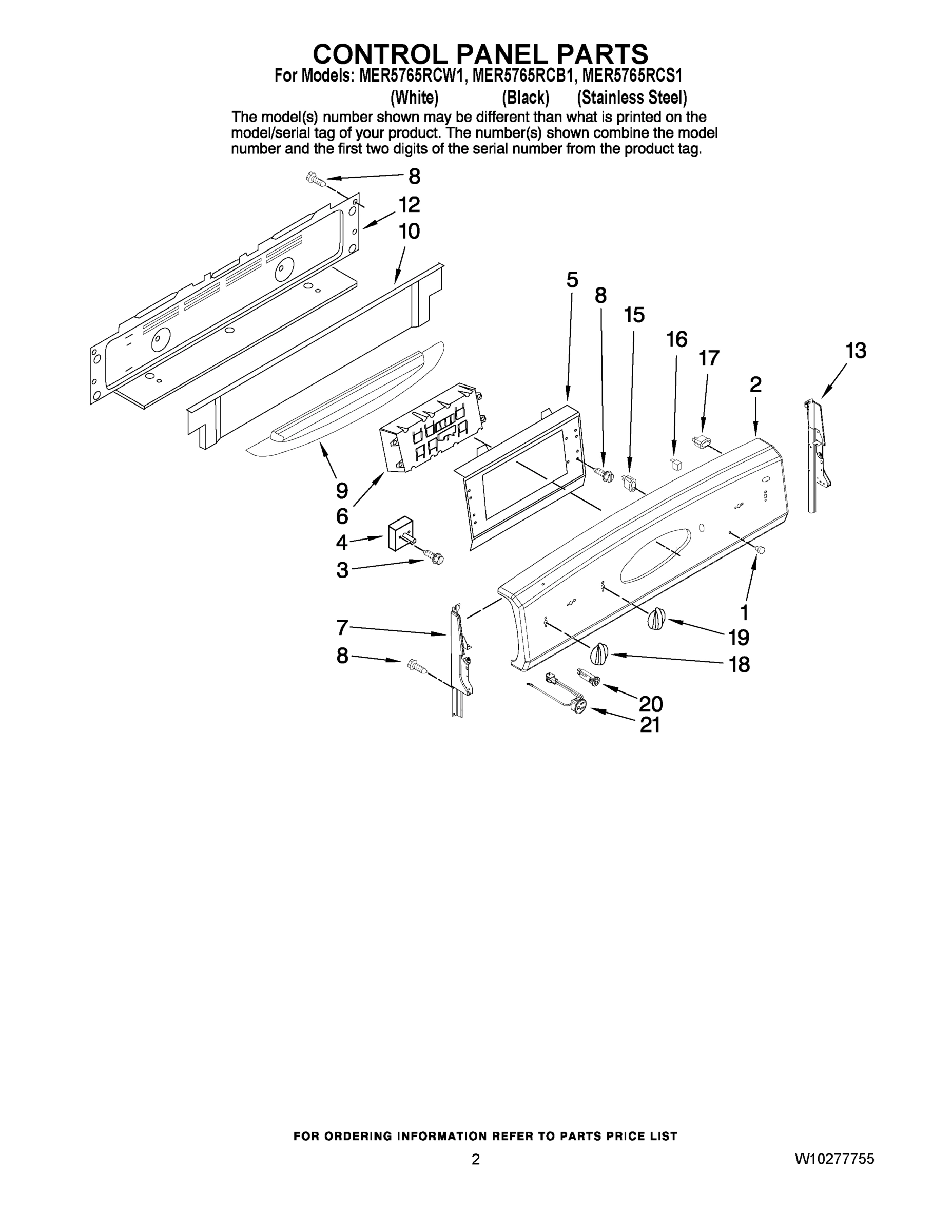 02 - CONTROL PANEL PARTS