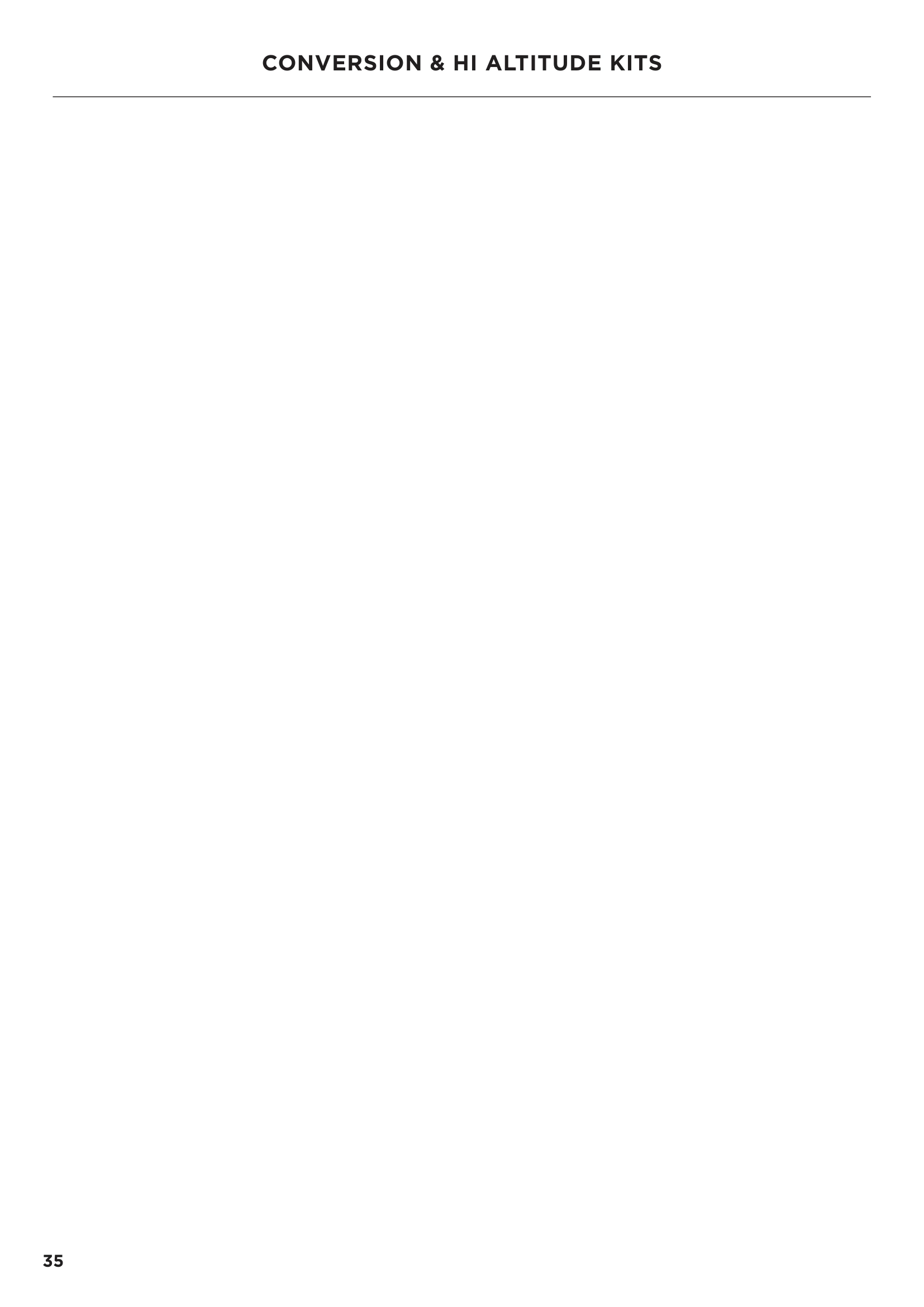 CONVERSION & HI ALTITUDE KITS
