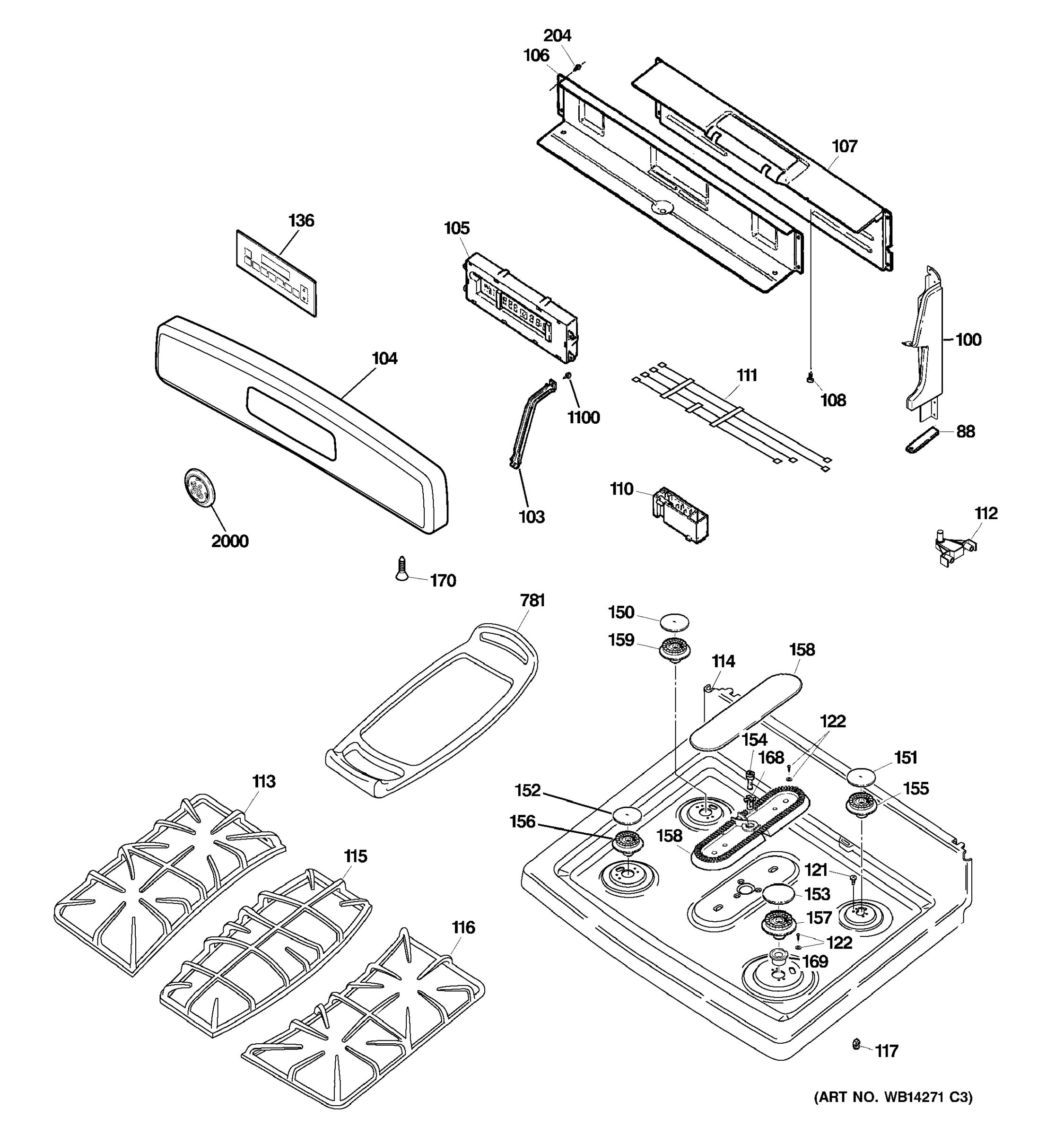 CONTROL PANEL & COOKTOP