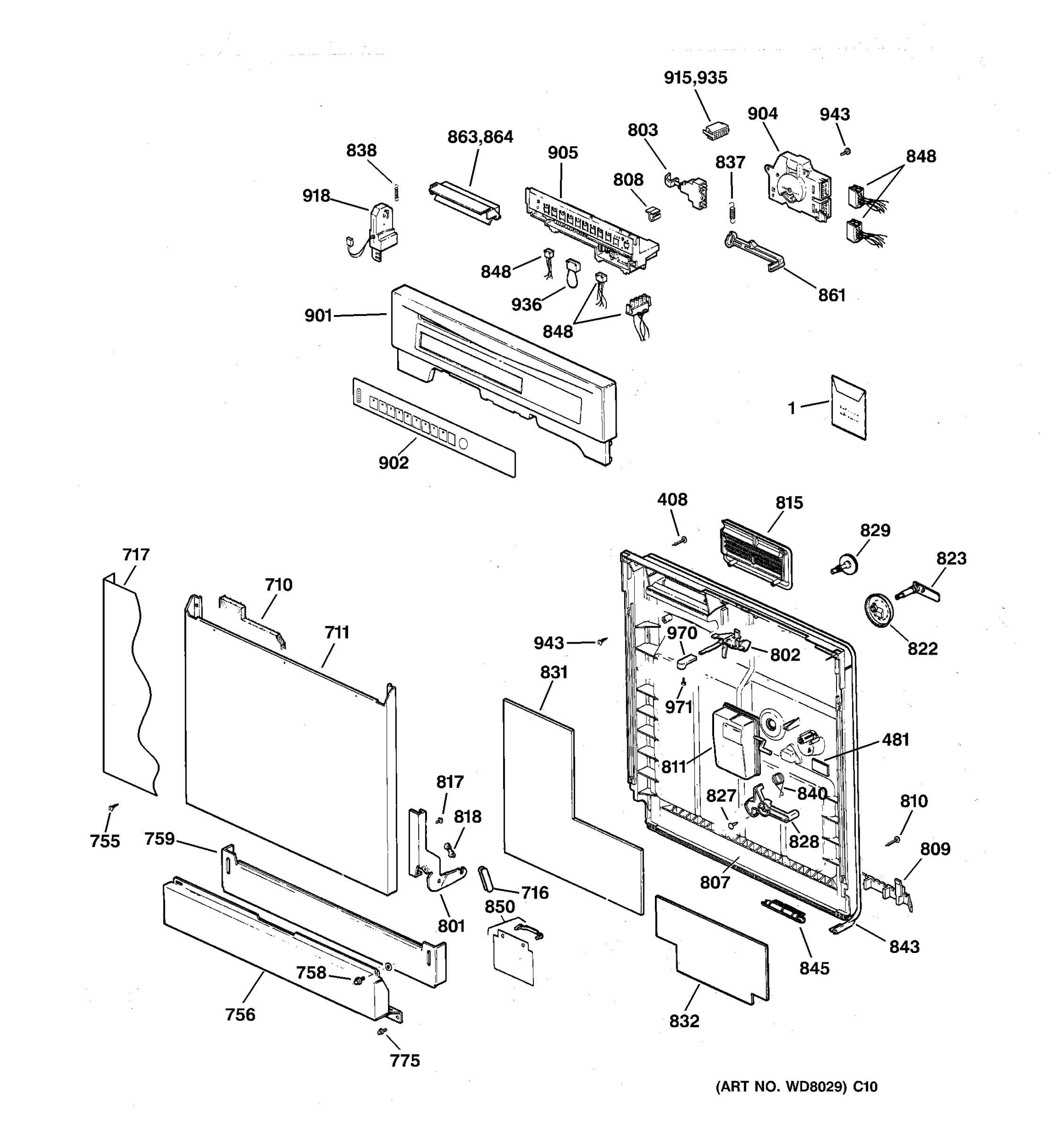 ESCUTCHEON & DOOR ASSEMBLY