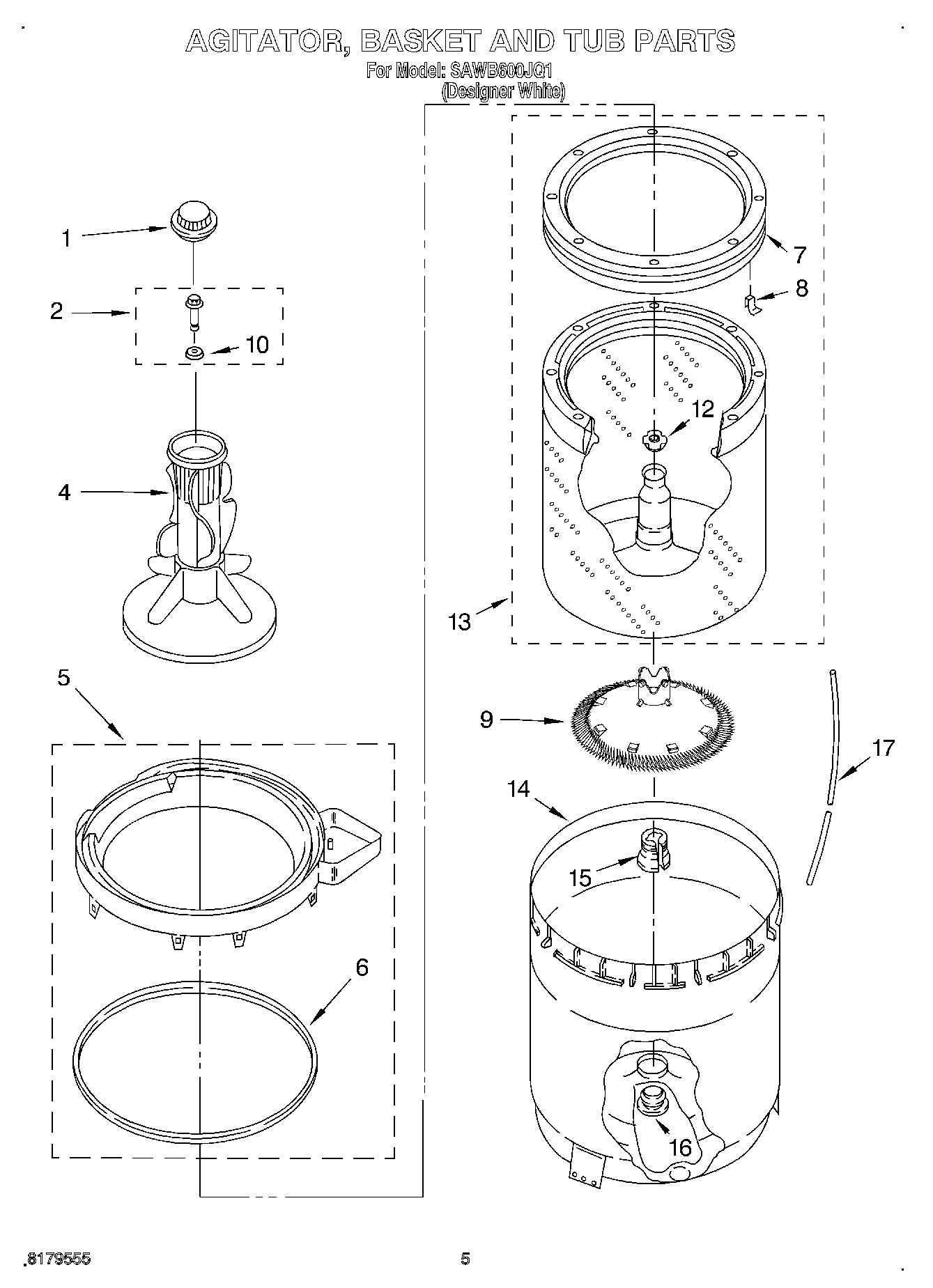 03 - AGITATOR, BASKET AND TUB