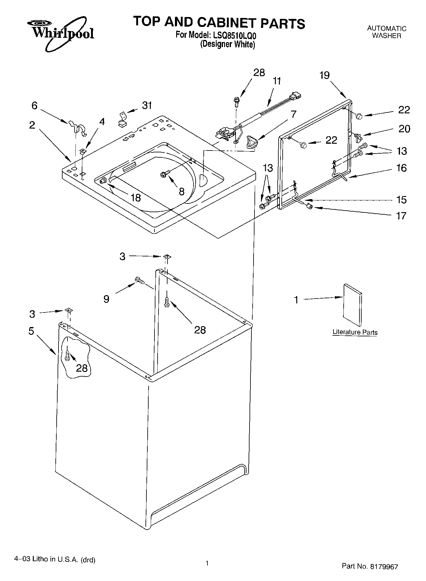 01 - TOP AND CABINET PARTS