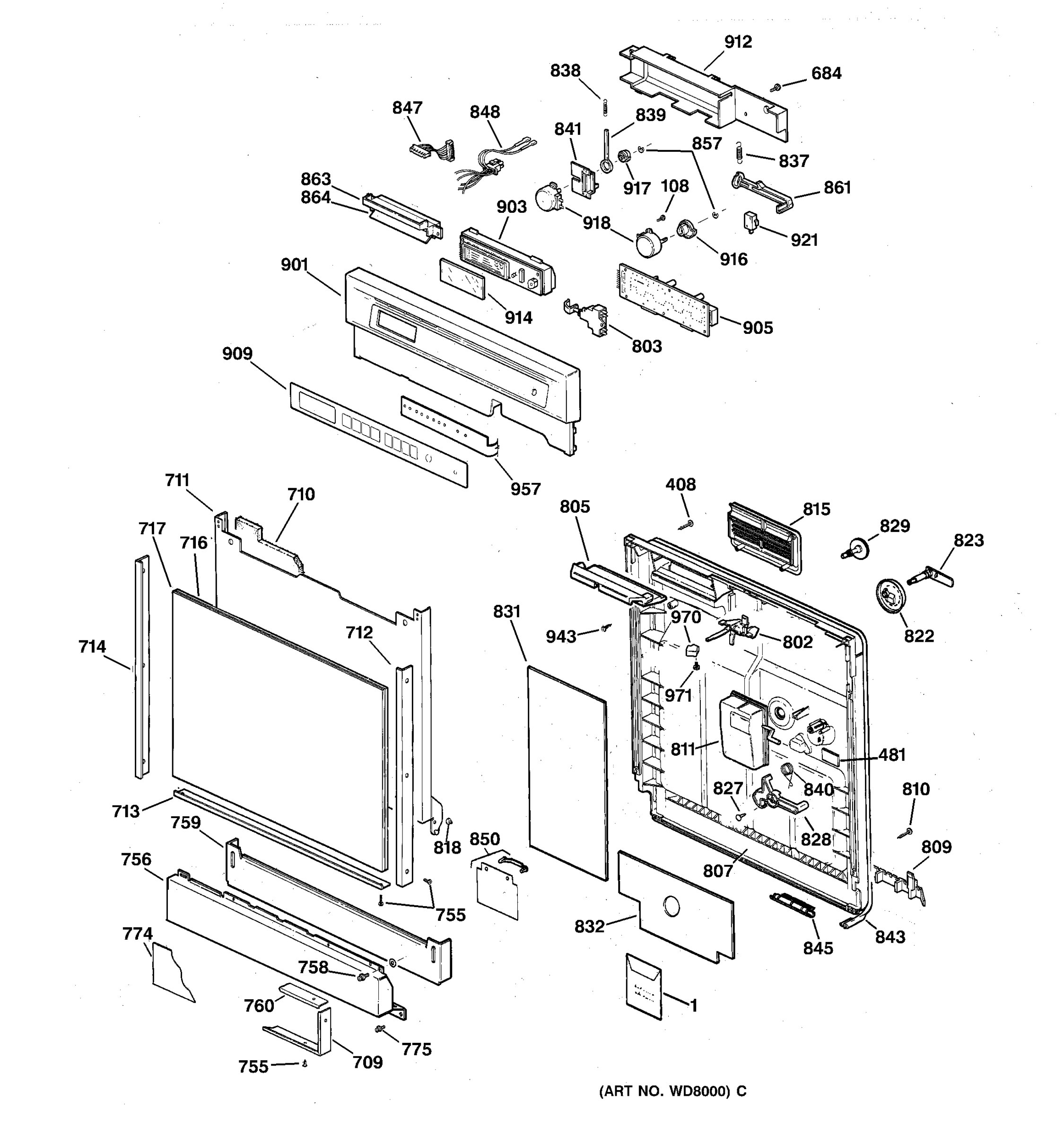 ESCUTCHEON & DOOR ASSEMBLY