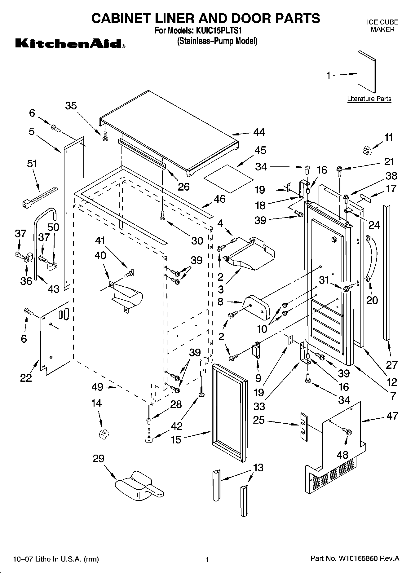 01 - CABINET LINER AND DOOR PARTS