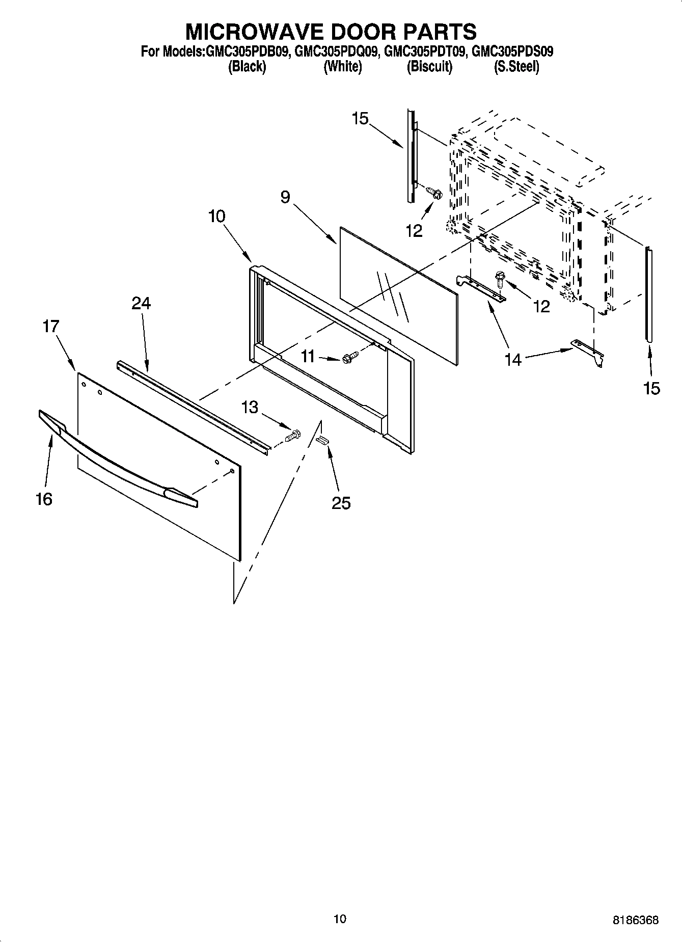08 - MICROWAVE DOOR PARTS