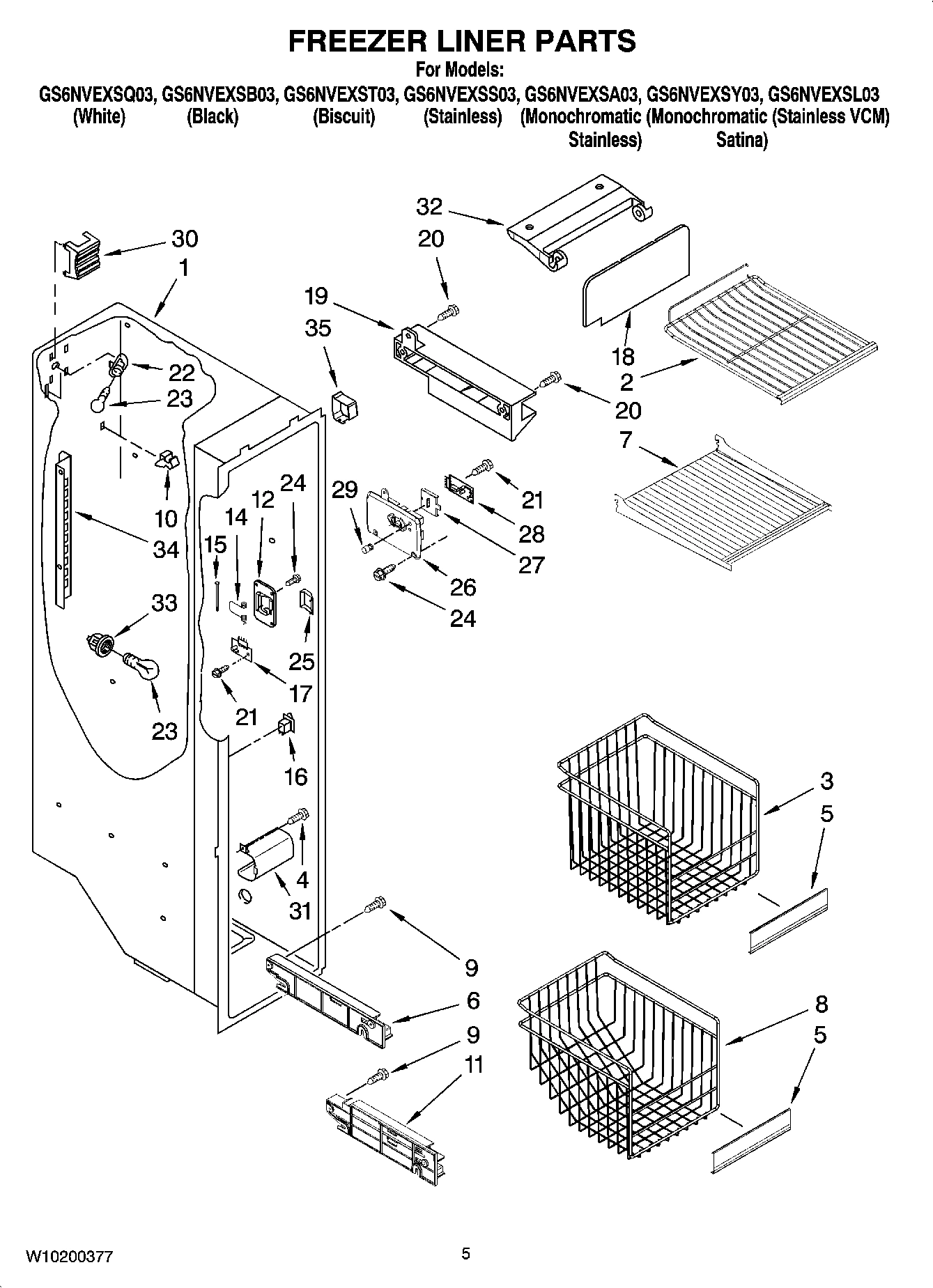 04 - FREEZER LINER PARTS