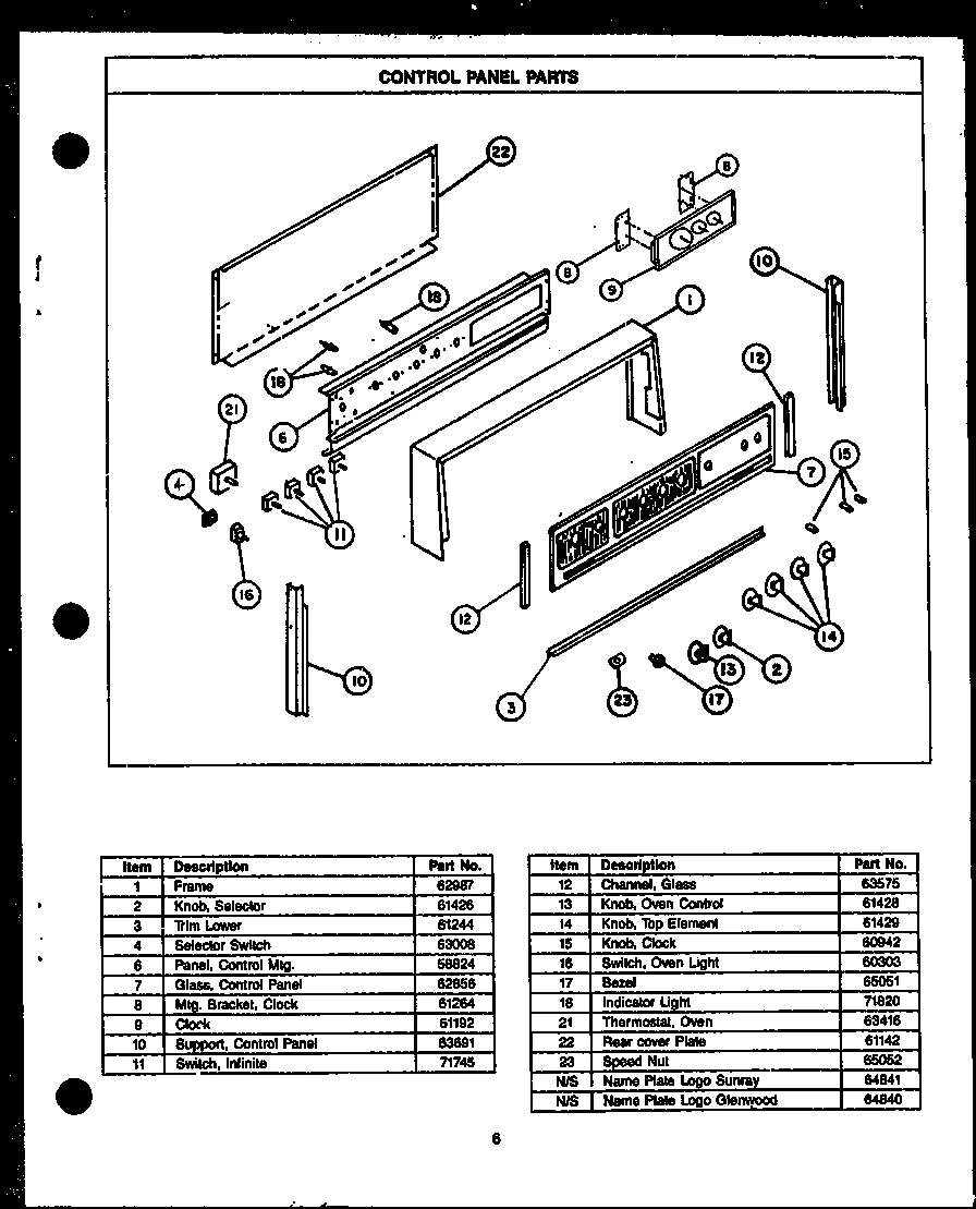 01 - CONTROL PANEL PARTS