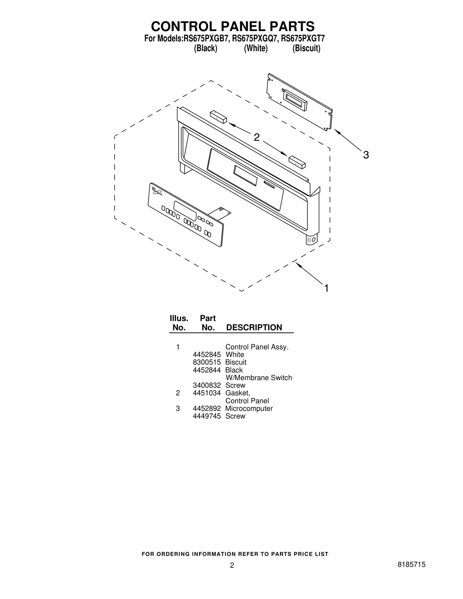 CONTROL PANEL PARTS