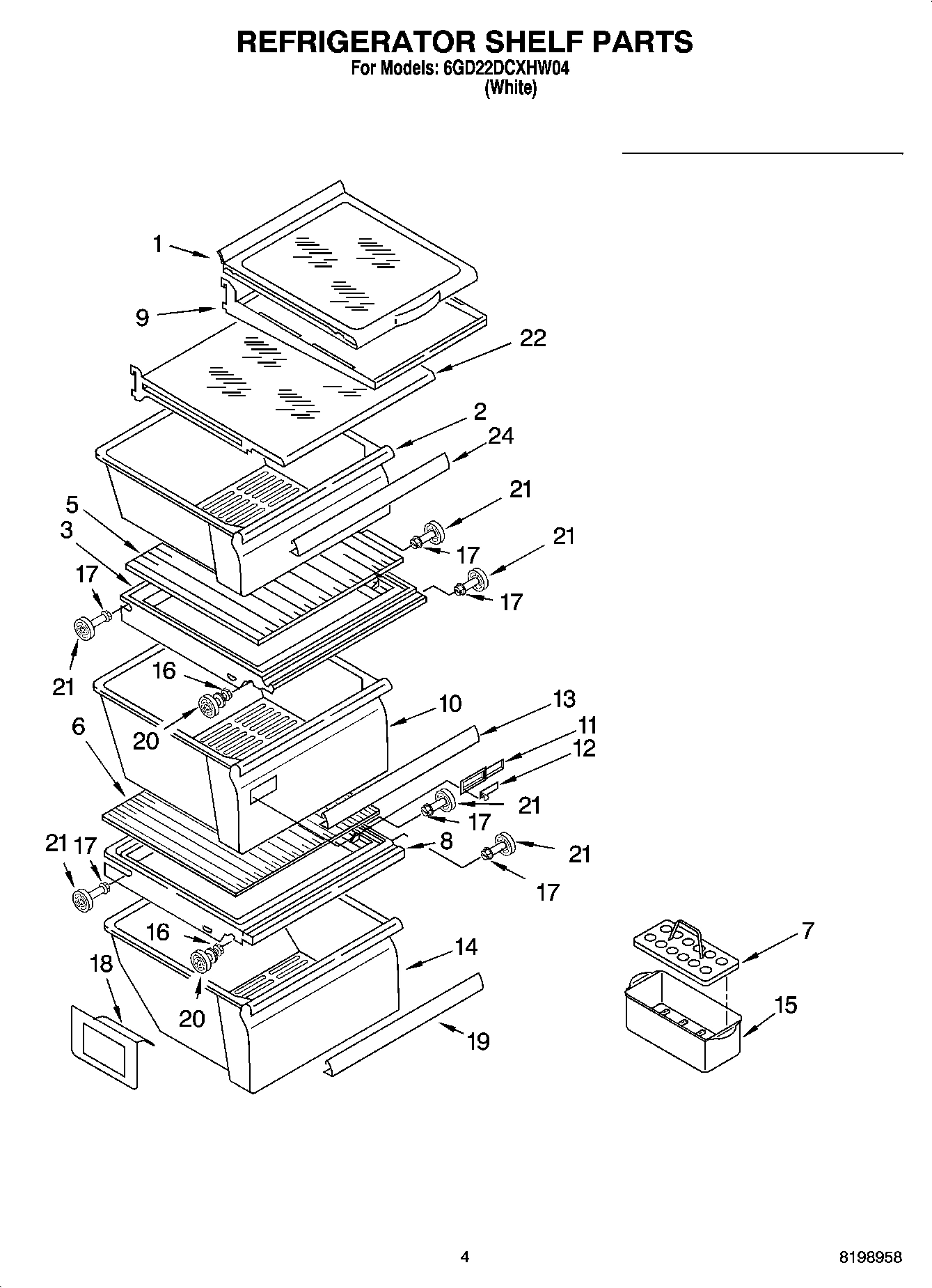 03 - REFRIGERATOR SHELF PARTS