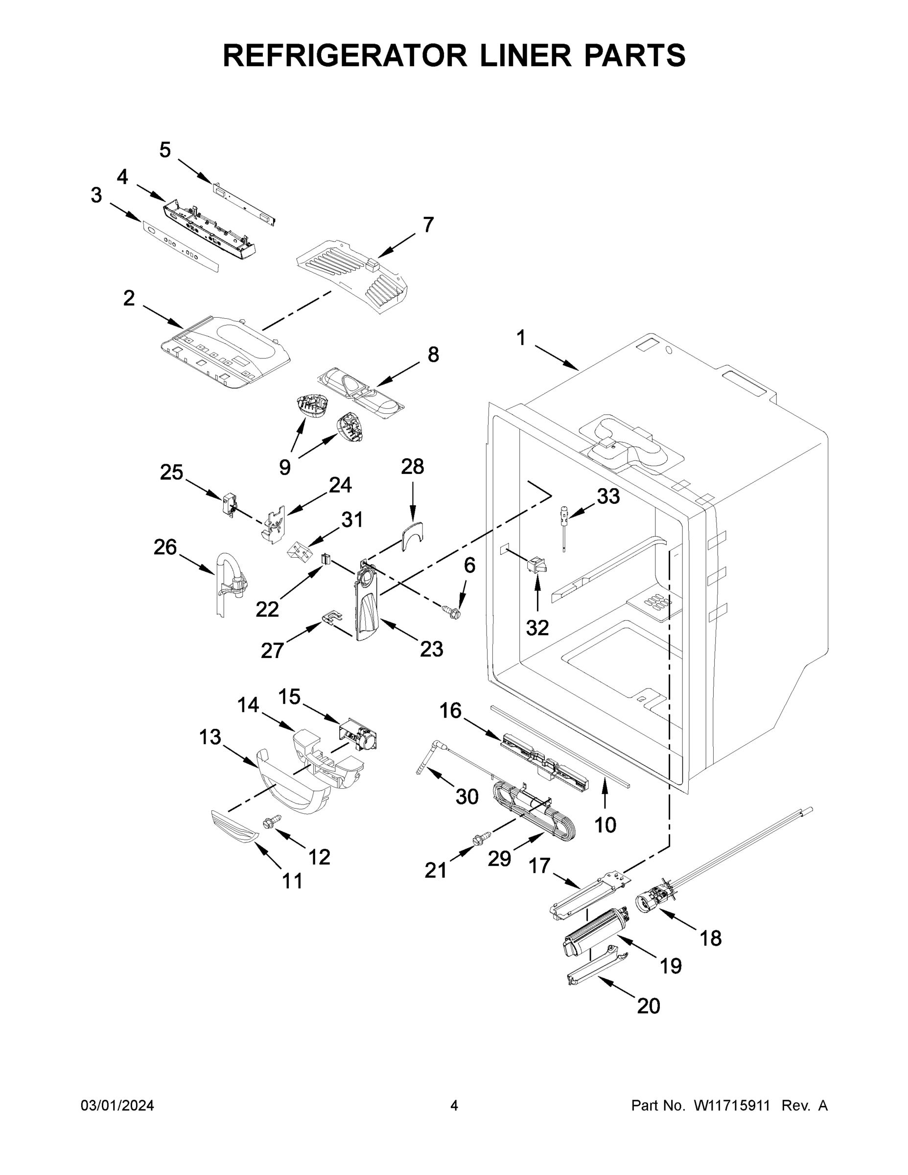 03 - REFRIGERATOR LINER PARTS