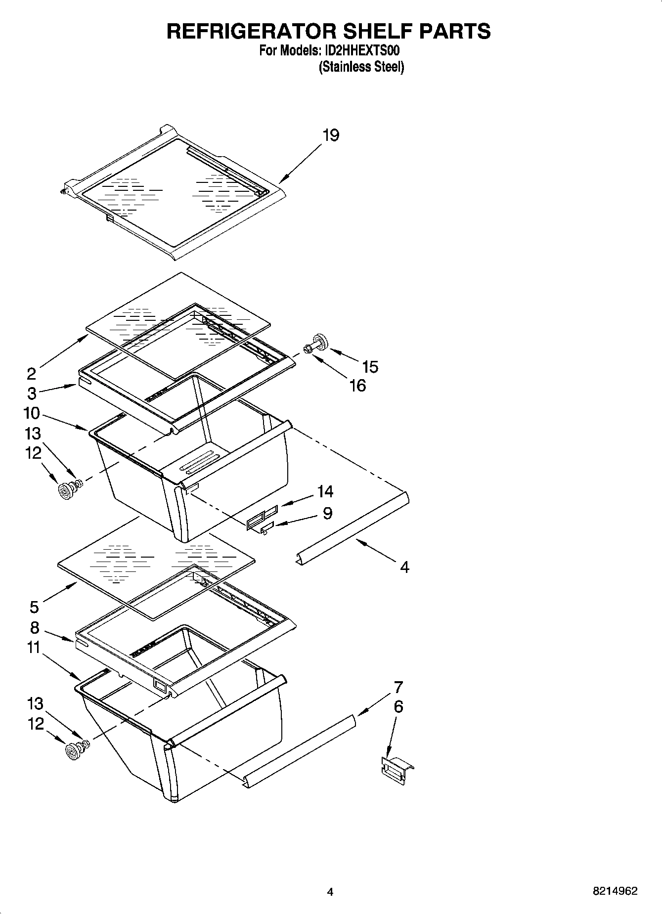 03 - REFRIGERATOR SHELF PARTS