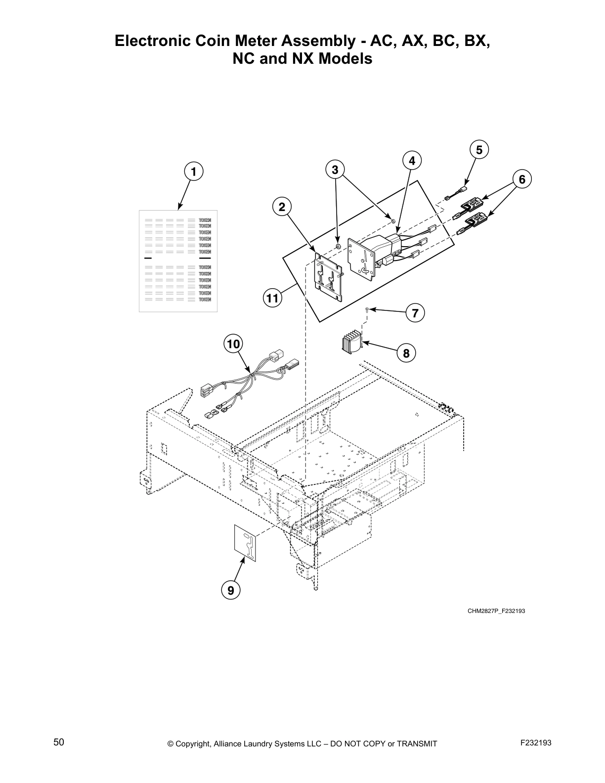Electronic Coin Meter Assembly - AC, AX, BC, BX,
NC and NX Models