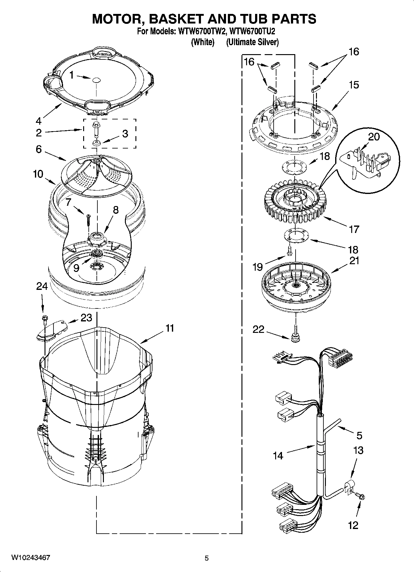 03 - MOTOR, BASKET AND TUB PARTS