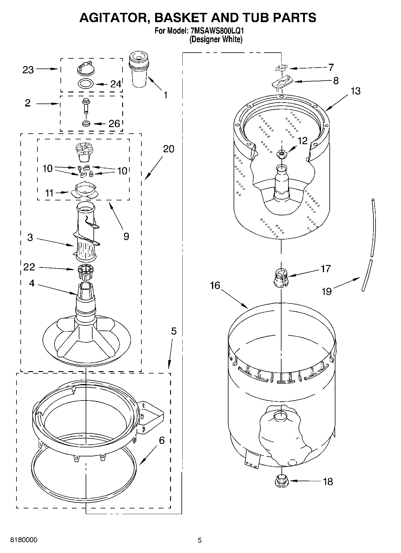 03 - AGITATOR, BASKET AND TUB PARTS