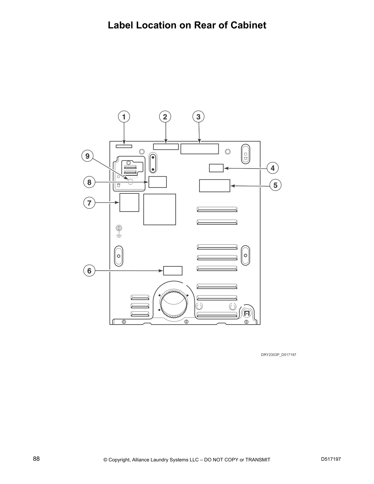 Label Location on Rear of Cabinet