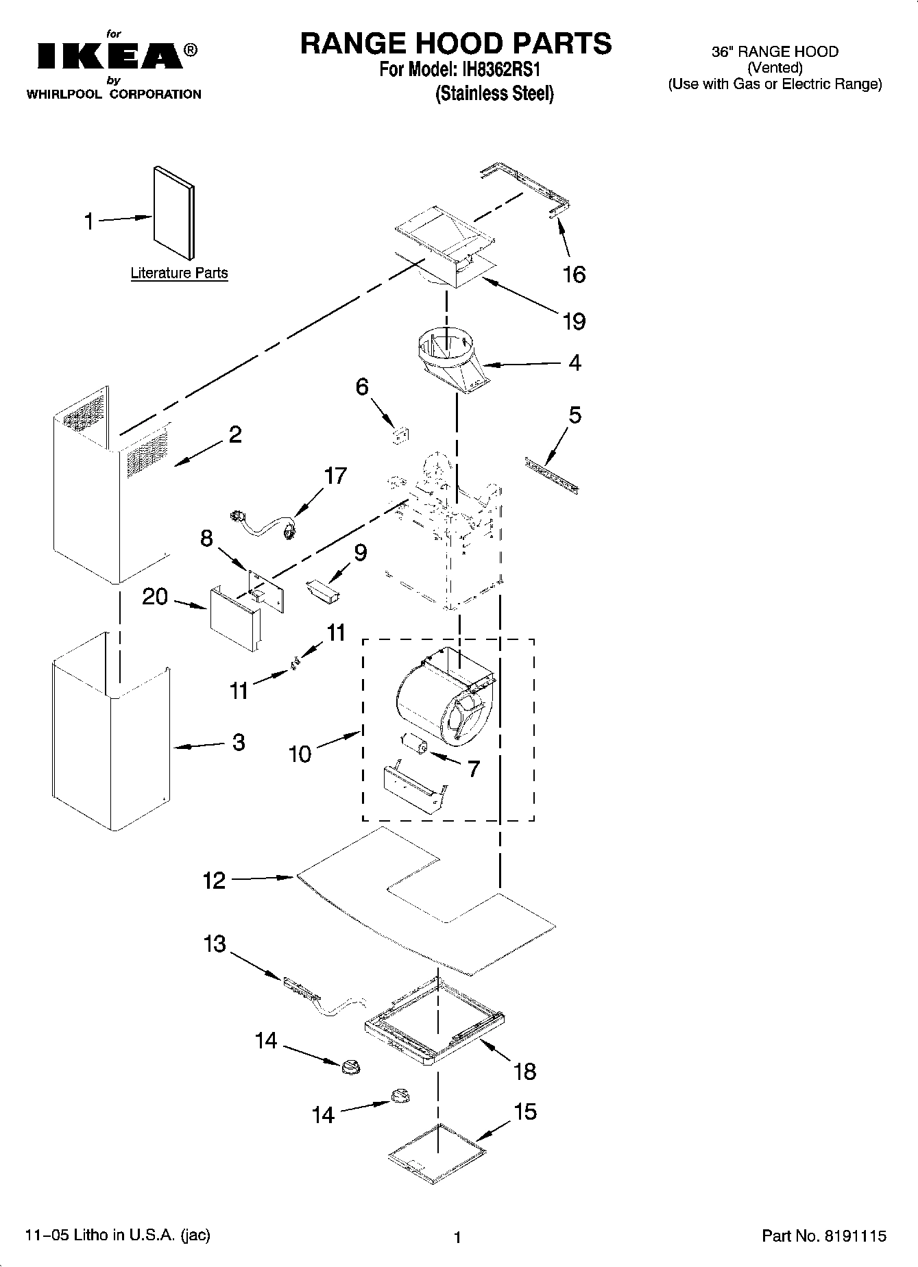 01 - RANGE HOOD PARTS