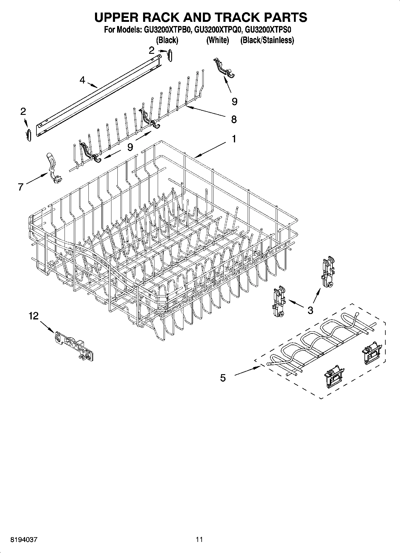 09 - UPPER RACK AND TRACK PARTS