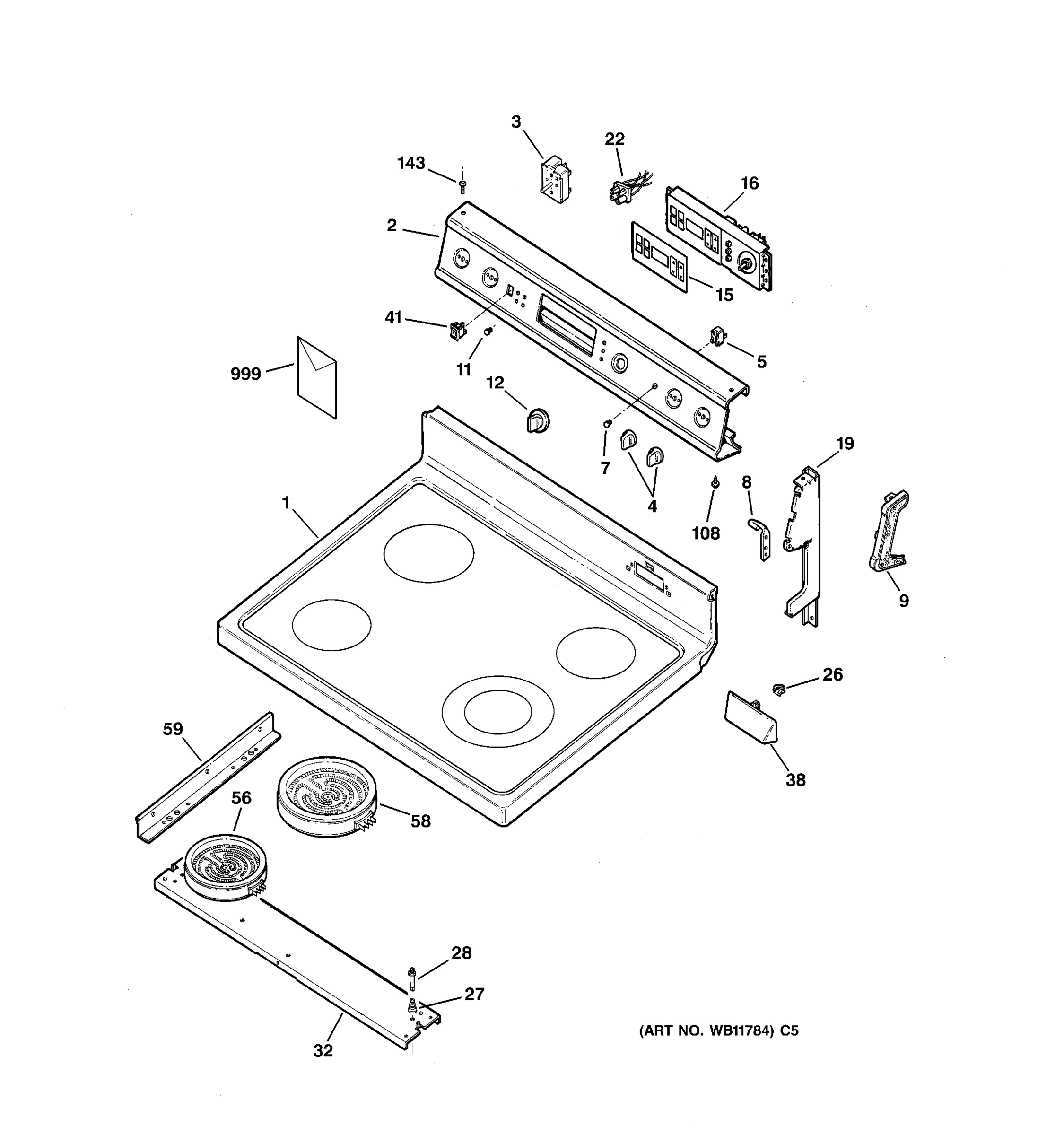 CONTROL PANEL & COOKTOP