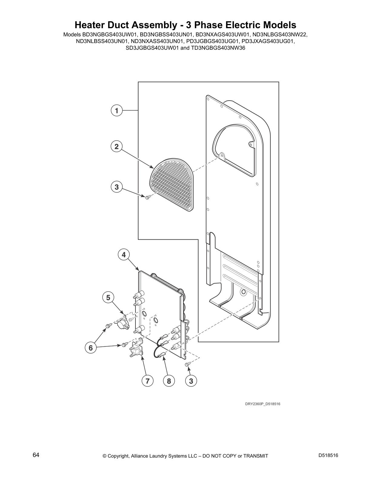 Heater Duct Assembly - 3 Phase Electric Models